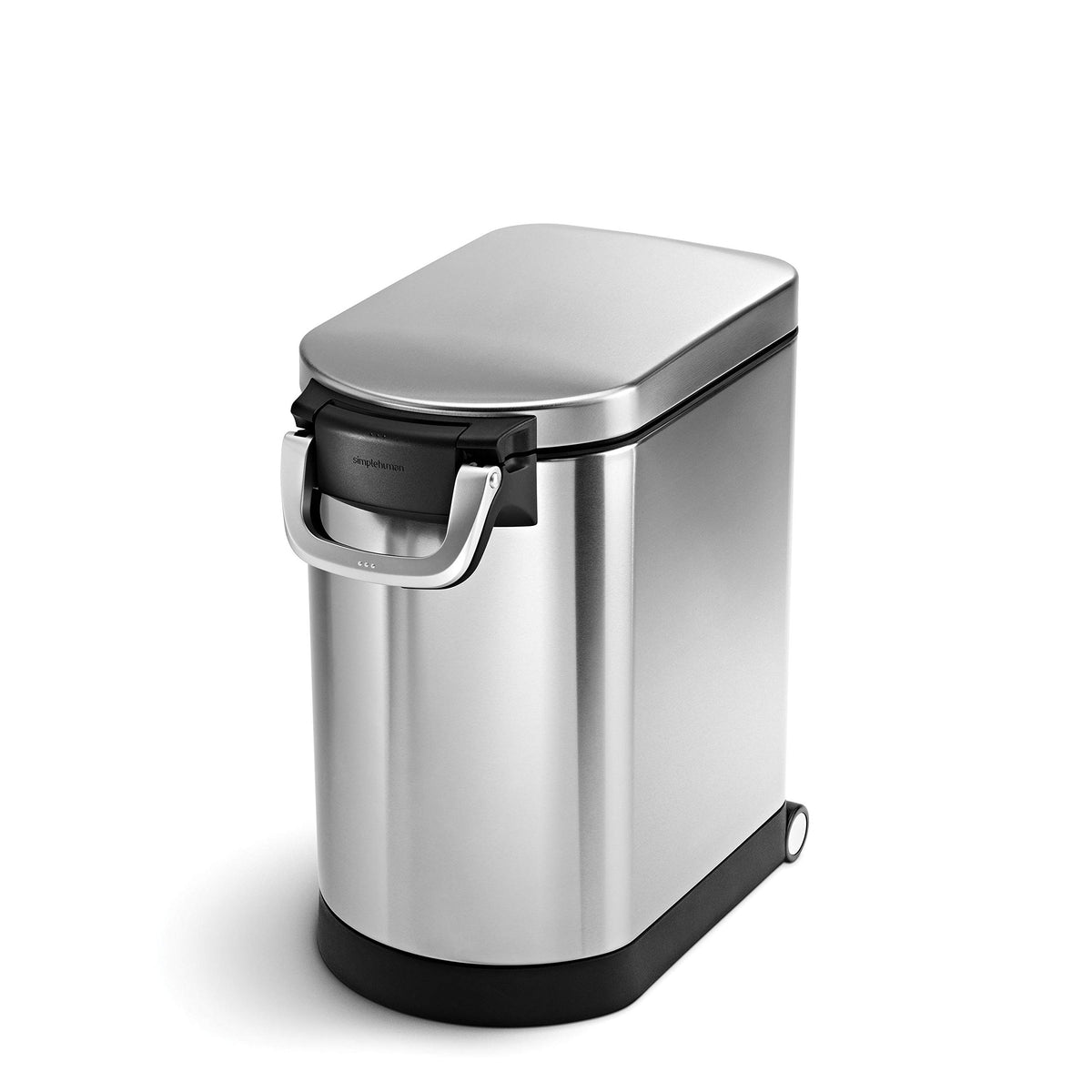 simplehuman 25 Liter, 27 lb / 12.2 kg Medium Pet Food Storage Container for Dog Food, Cat Food, and Bird Feed, Brushed Stainless