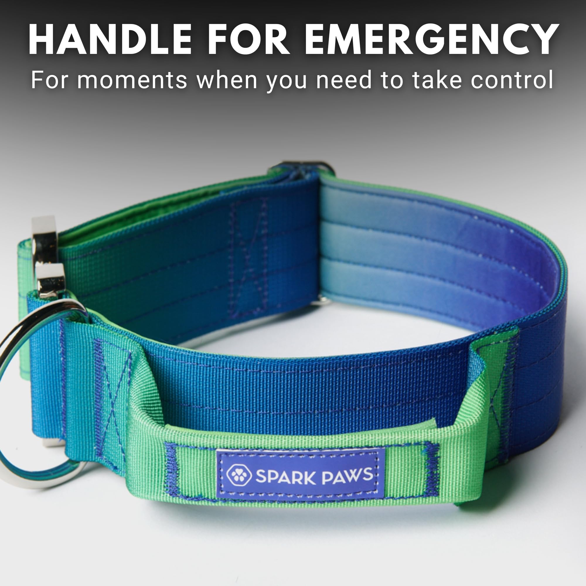 Spark Paws Tactical Dog Collar - Heavy Duty, Premium Quality, Thick And Durable For Large And Medium Dogs - Lime Wave - M