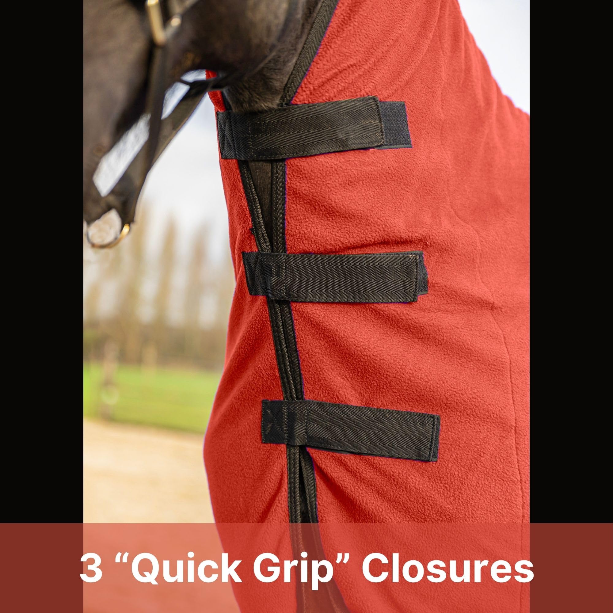 Resistance Long Lasting & Warm Soft Fleece Contour Cooler For Horse (Small (62''-66''), Red)