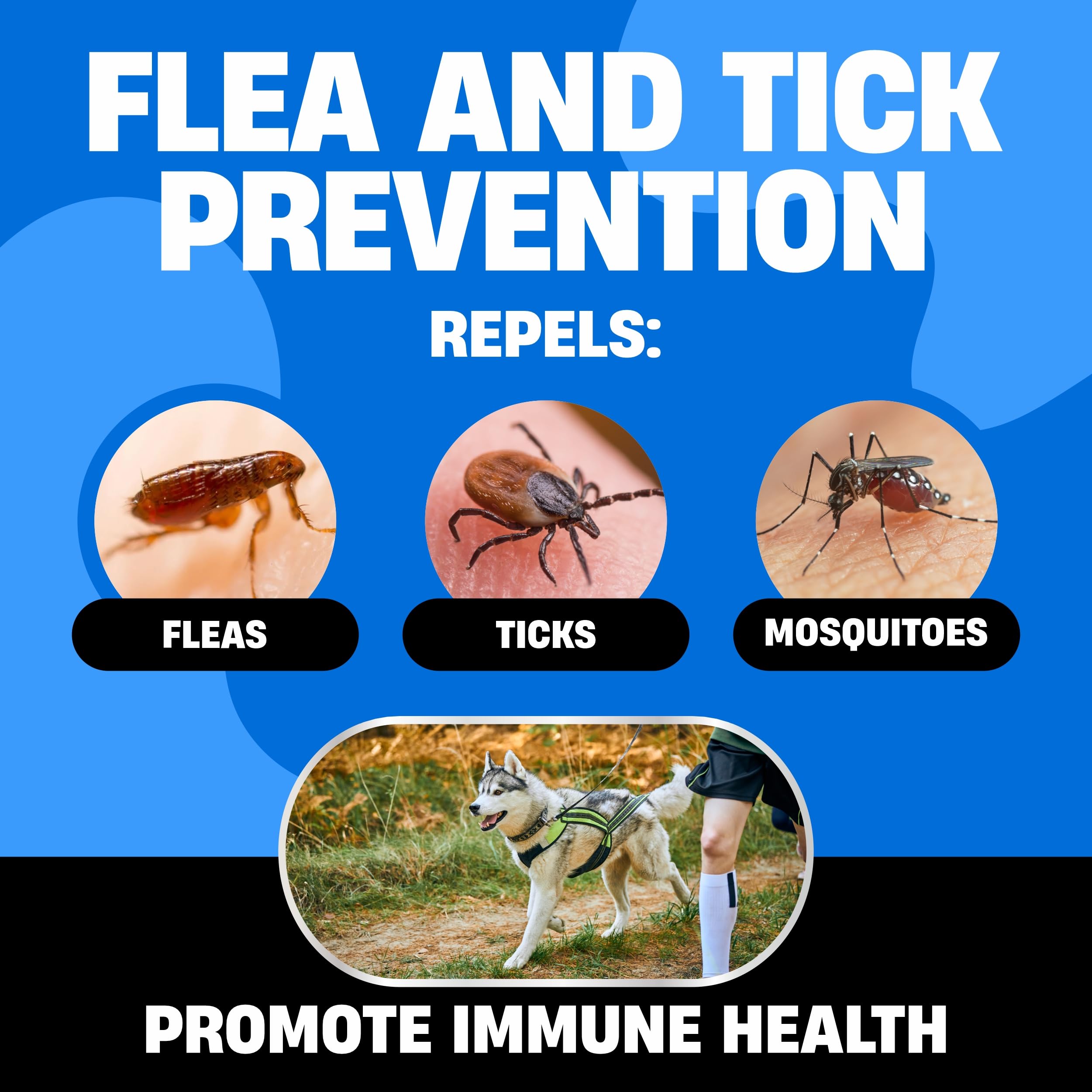 Natural Flea and Tick Prevention for Dogs - Dog Flea and Tick Treatment Chewable - Safe Flea Treatment Dogs of All Breeds & Ages