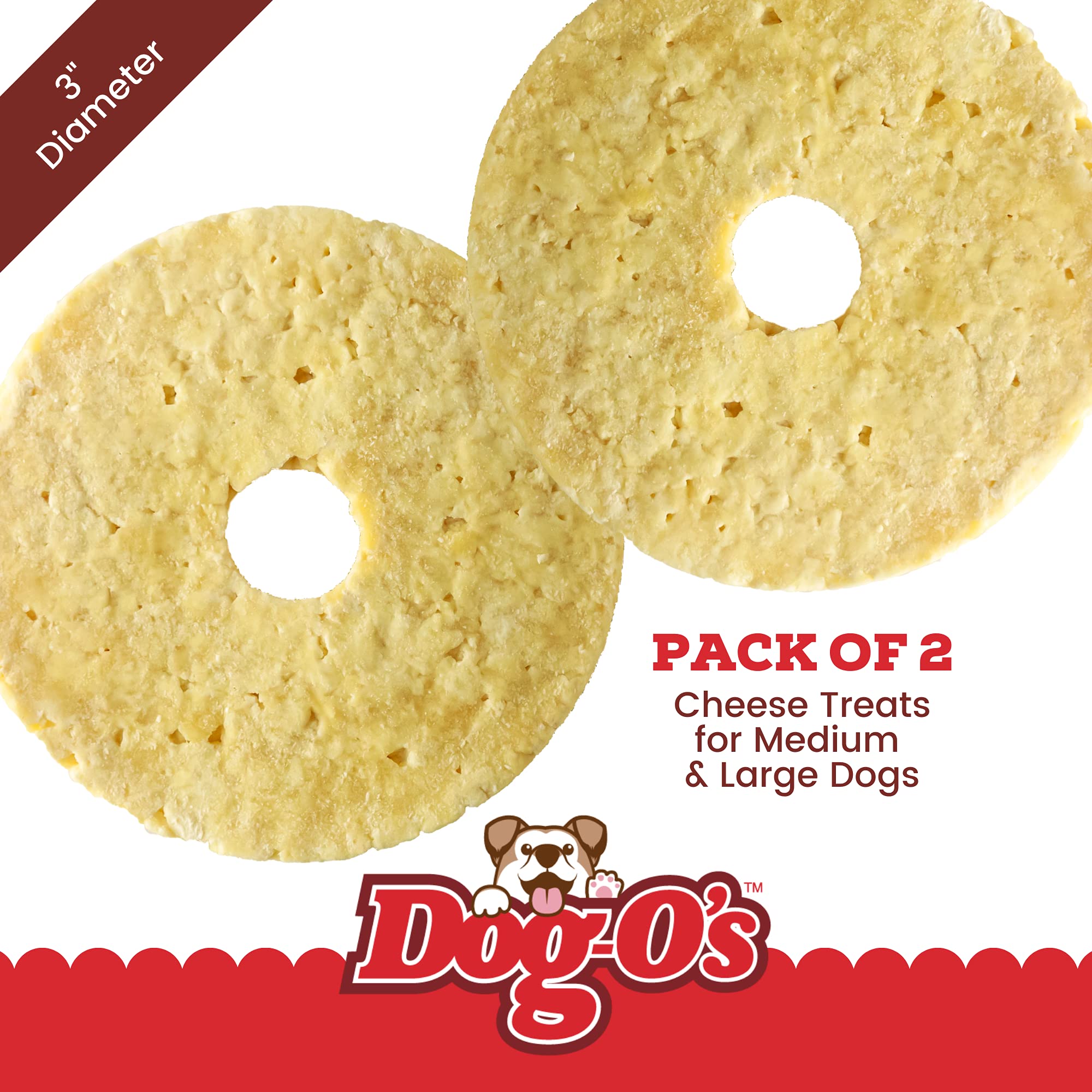 Marcoot Dog-Os Cheesy Chompers, All-Natural, Made in The USA, Grain Free, Real Cheese Treats for Medium & Large Dogs (Pack of 2