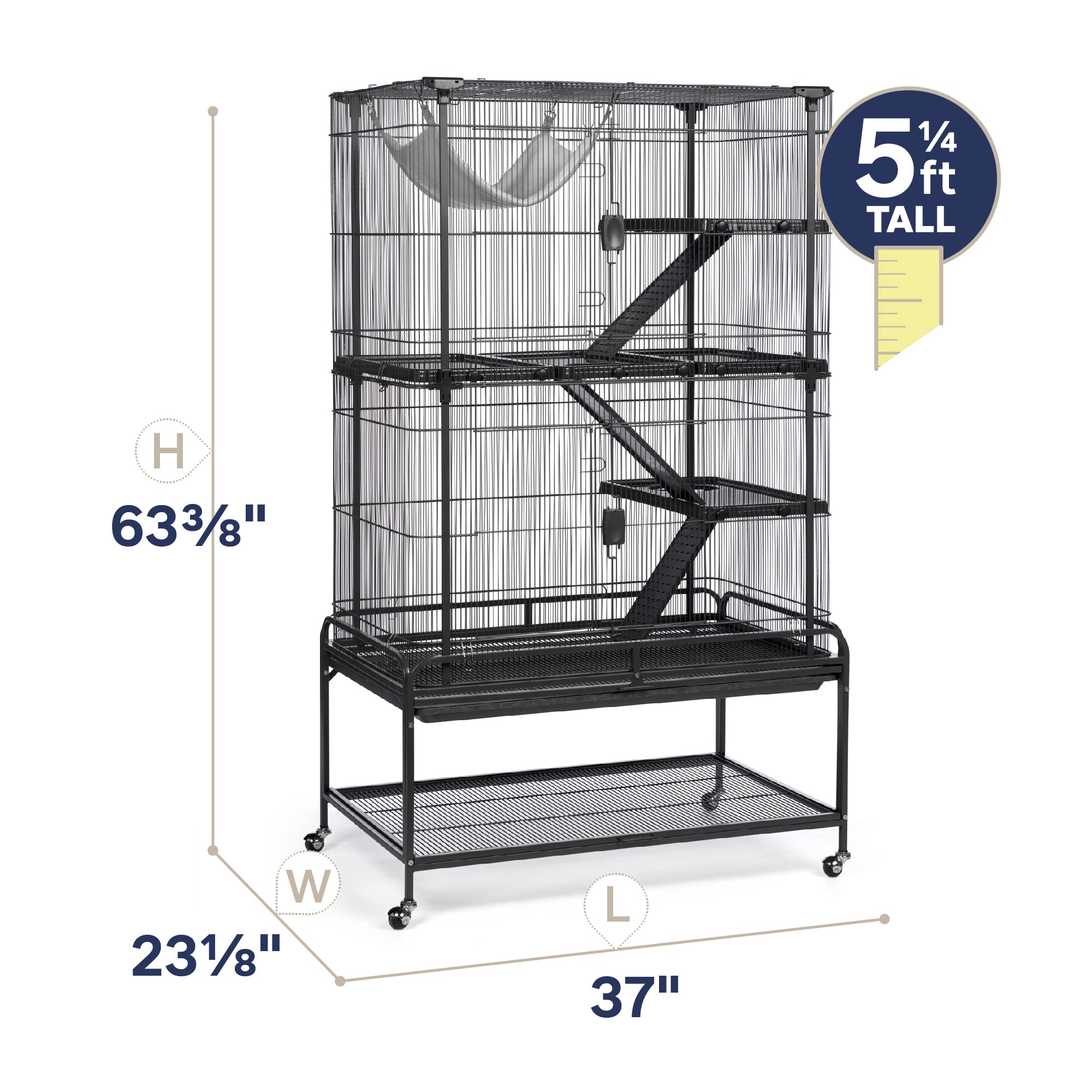 Prevue Pet Products 484 Deluxe Critter Cage, Dark Gray 37.0'' L x 23.1'' W x 63.4'' H