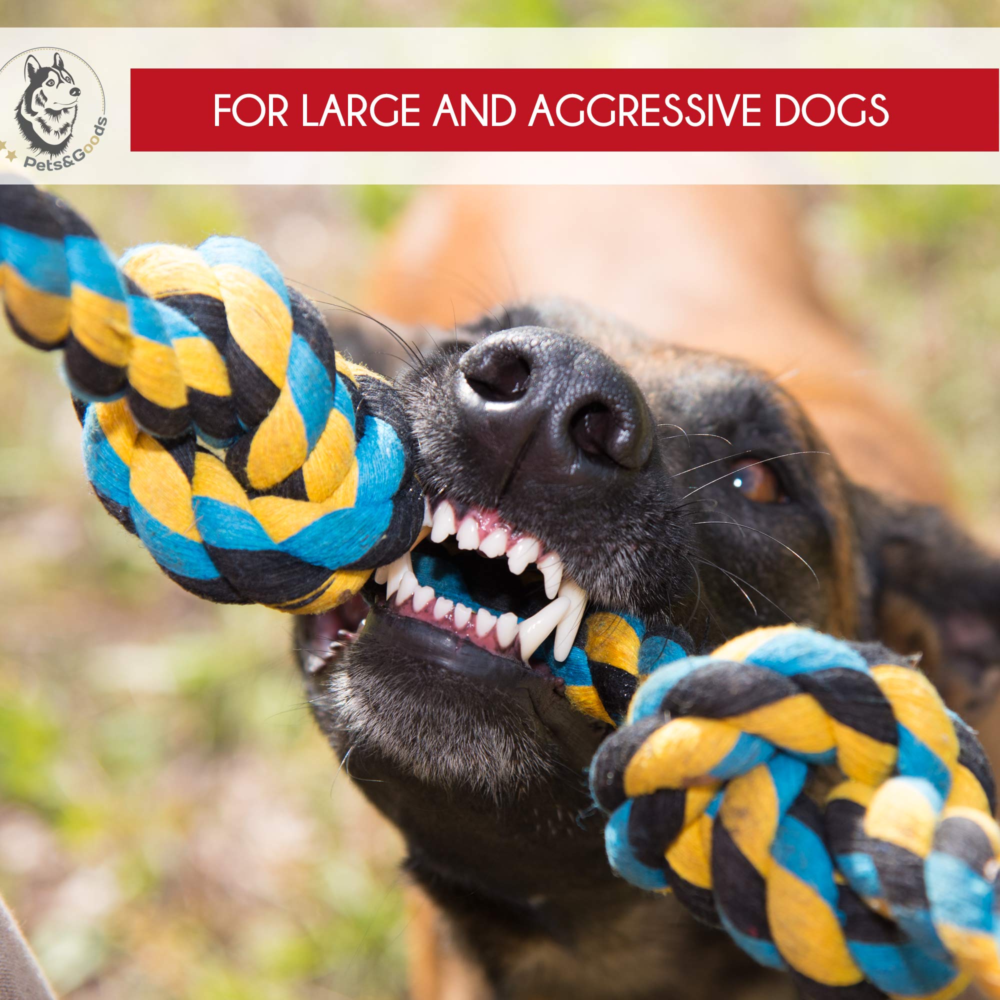 Dog Toys For Aggressive Chewers - Large Dog Toys - 3 Nearly Indestructible Chewing Ropes - Durable Heavy Duty Dental Chew Toys F