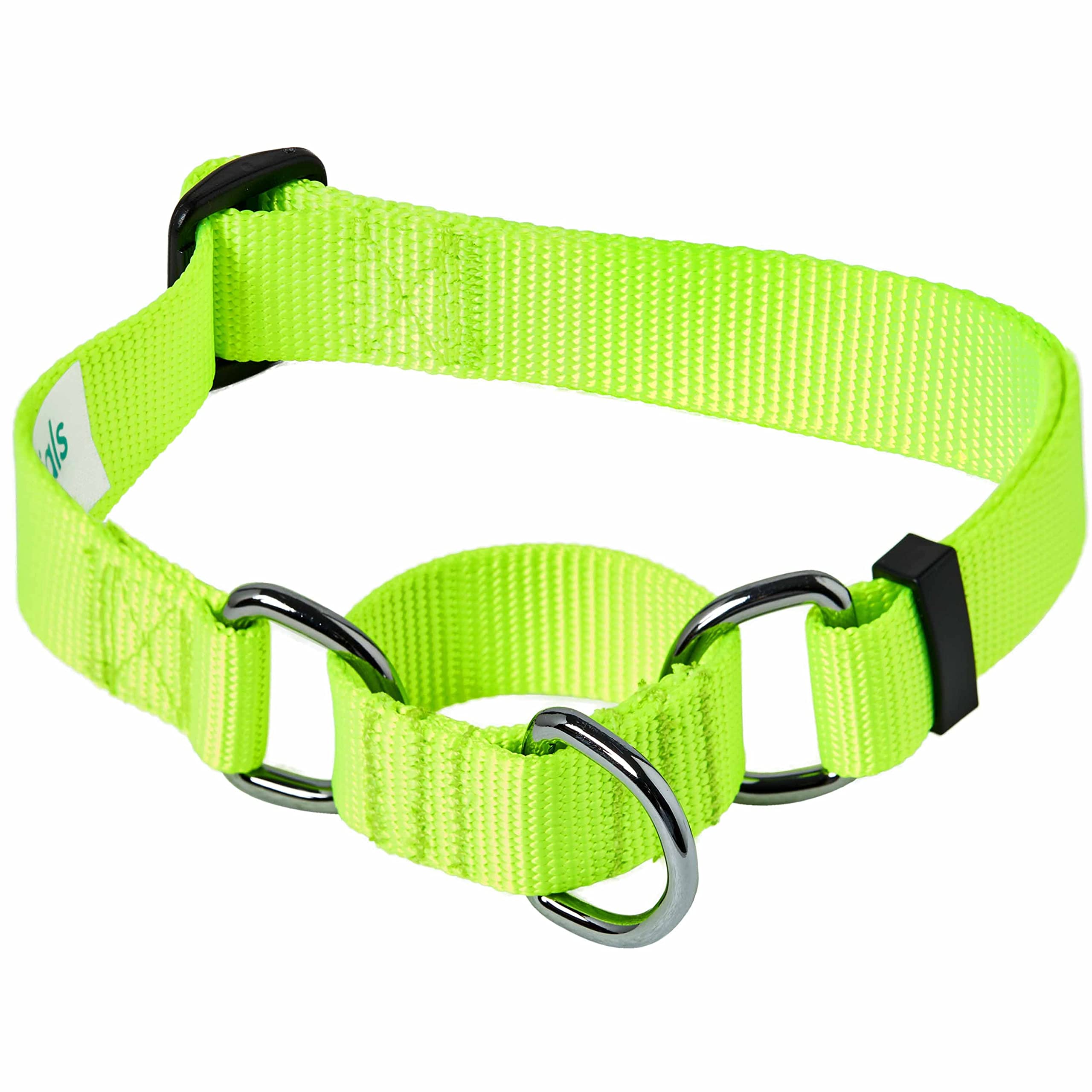 Blueberry Pet Essentials Martingale Safety Training Dog Collar, Highlighter Yellow, Large, Heavy Duty Nylon Adjustable Collars F