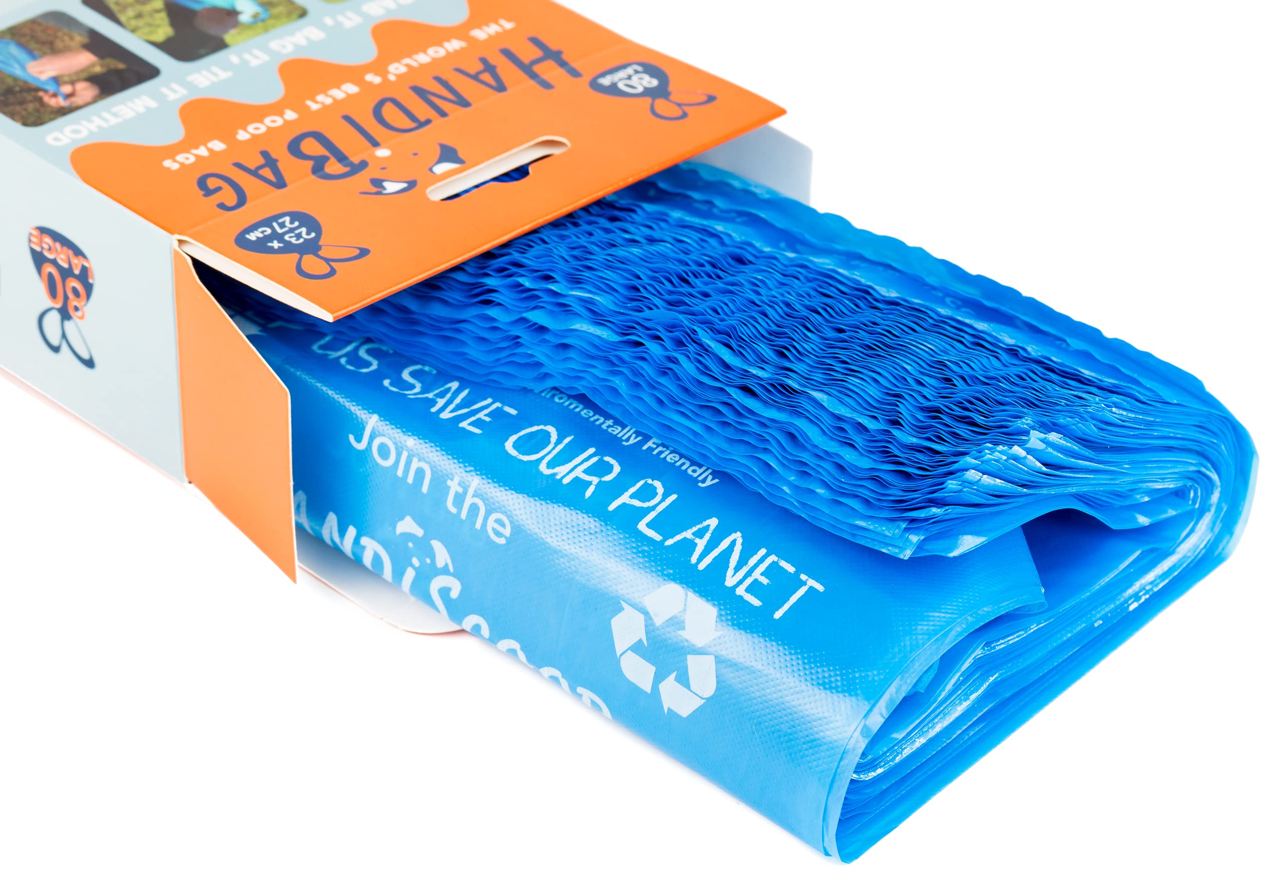 Handiscoop Biodegradable Scented Dog Waste Bags - Pack Of 80 Large And Durable Bags, Easy-Tie Handles For Convenient And Eco-Friendly Pet Waste Disposal