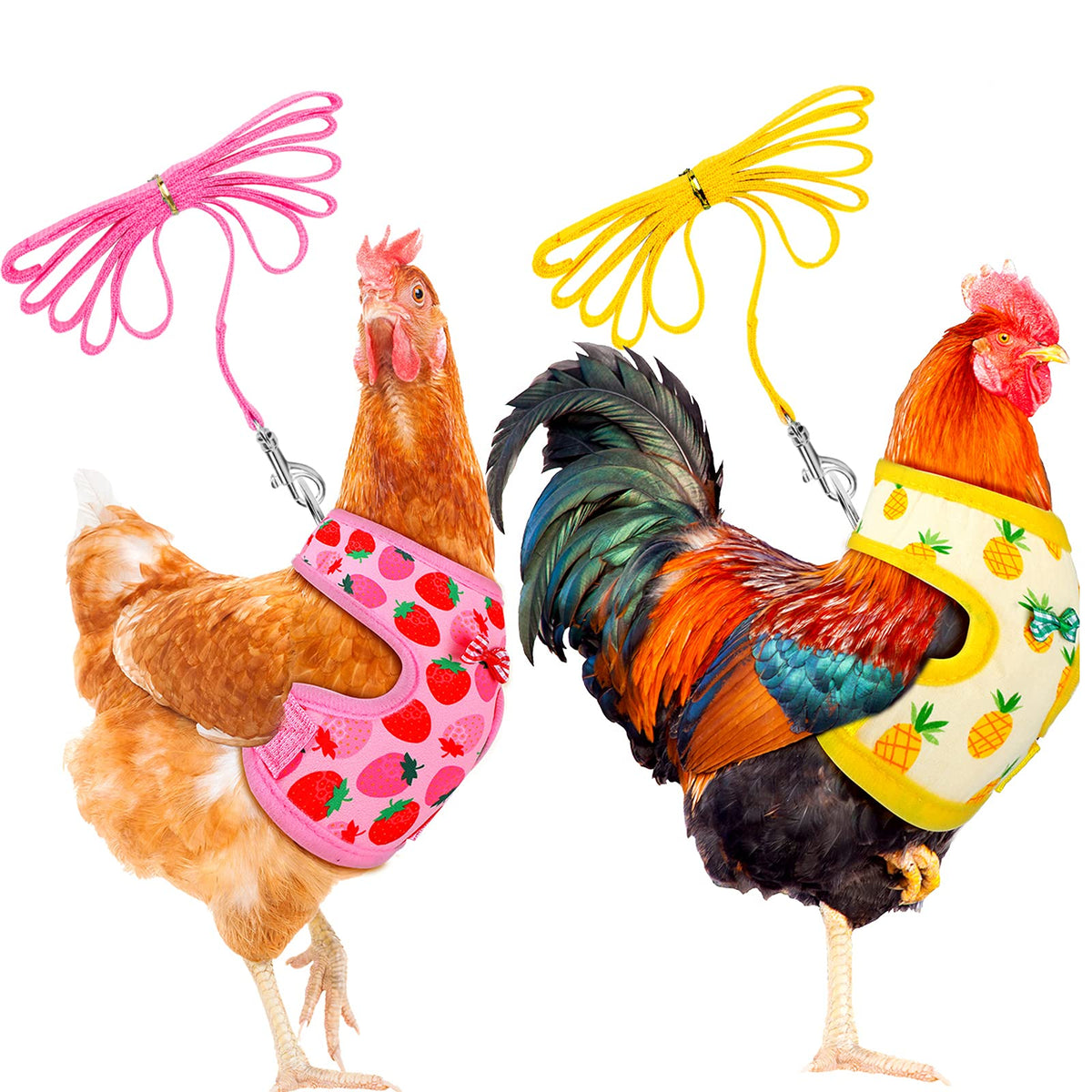 Frienda 2 Pieces Adjustable Chicken Harness And Leash Set Comfortable Elastic Hen Vest Breathable Halloween Harness For Hens Duc