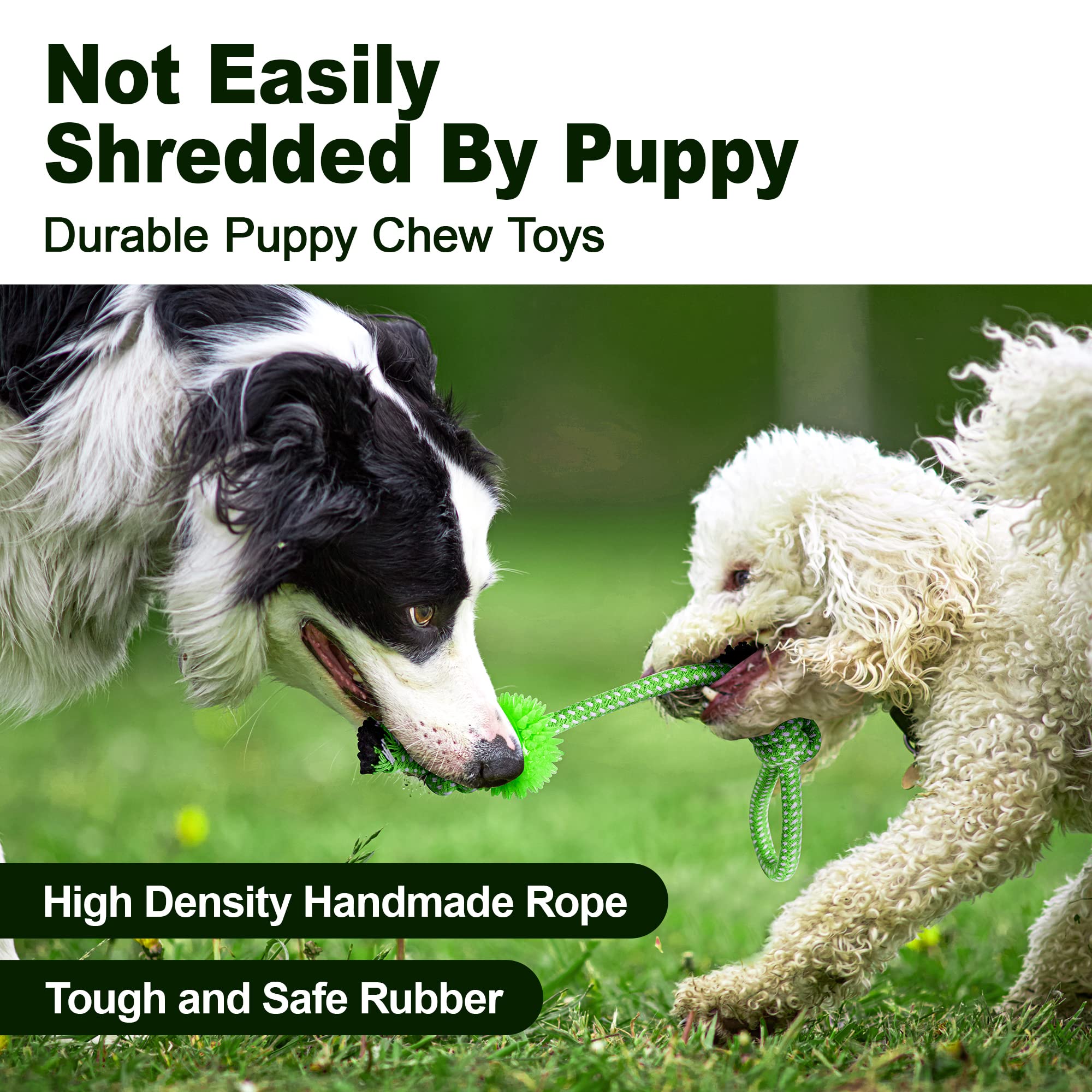 Sqbg Puppy Toys 5 Pack For Energetic Puppy,Durable Puppy Chew Toys High Density Rubber And Rope Combined,Puppy Teething Toys Mul