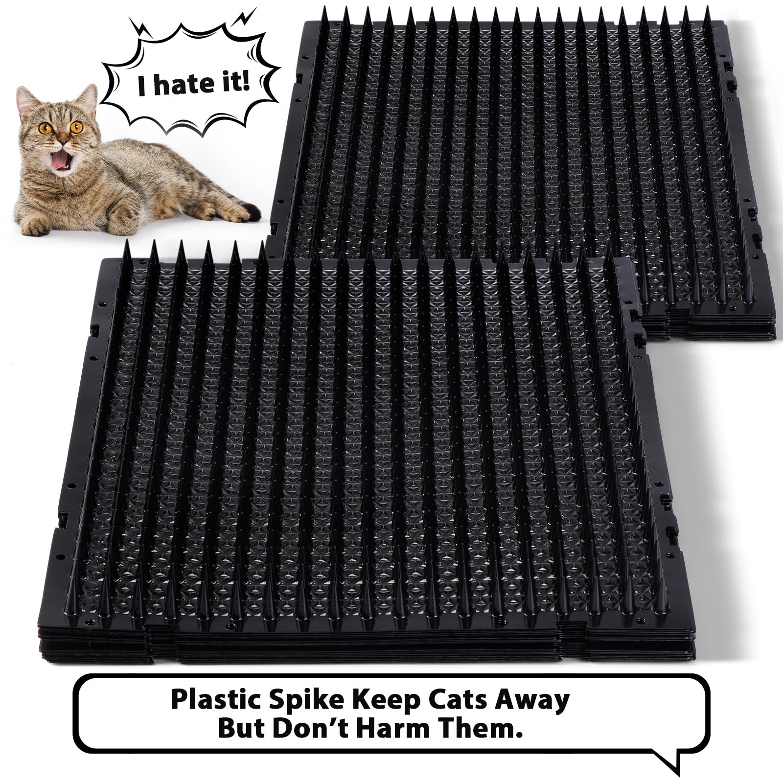 16 Pack Cat Repellent Outdoor Mat Cats Dogs Plastic Bendable Spiked Deterrent Training Repellent PET Mats with Spikes for Indoor
