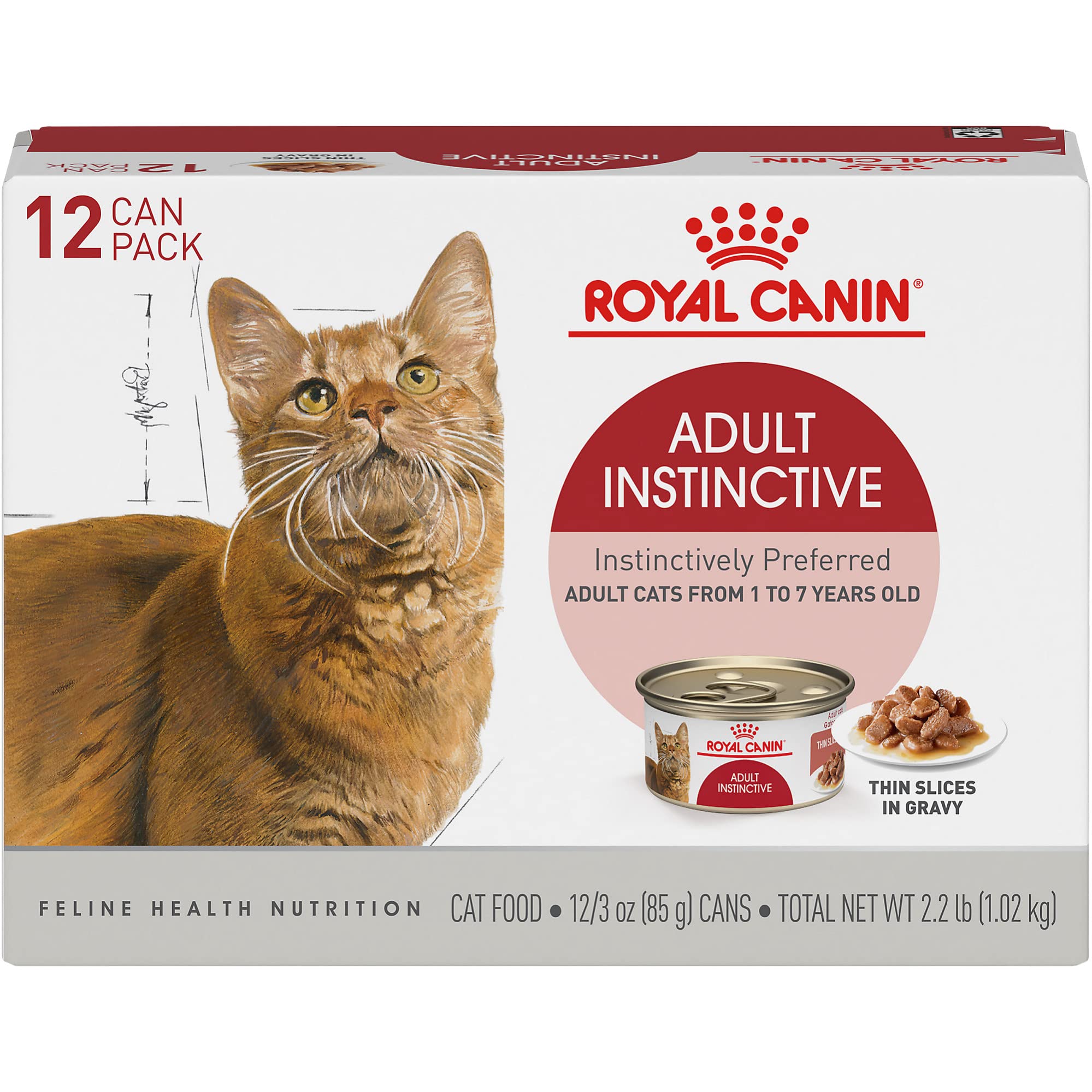 Royal Canin Adult Instinctive Thin Slices in Gravy Wet Cat Food, 3 oz can (12-count)