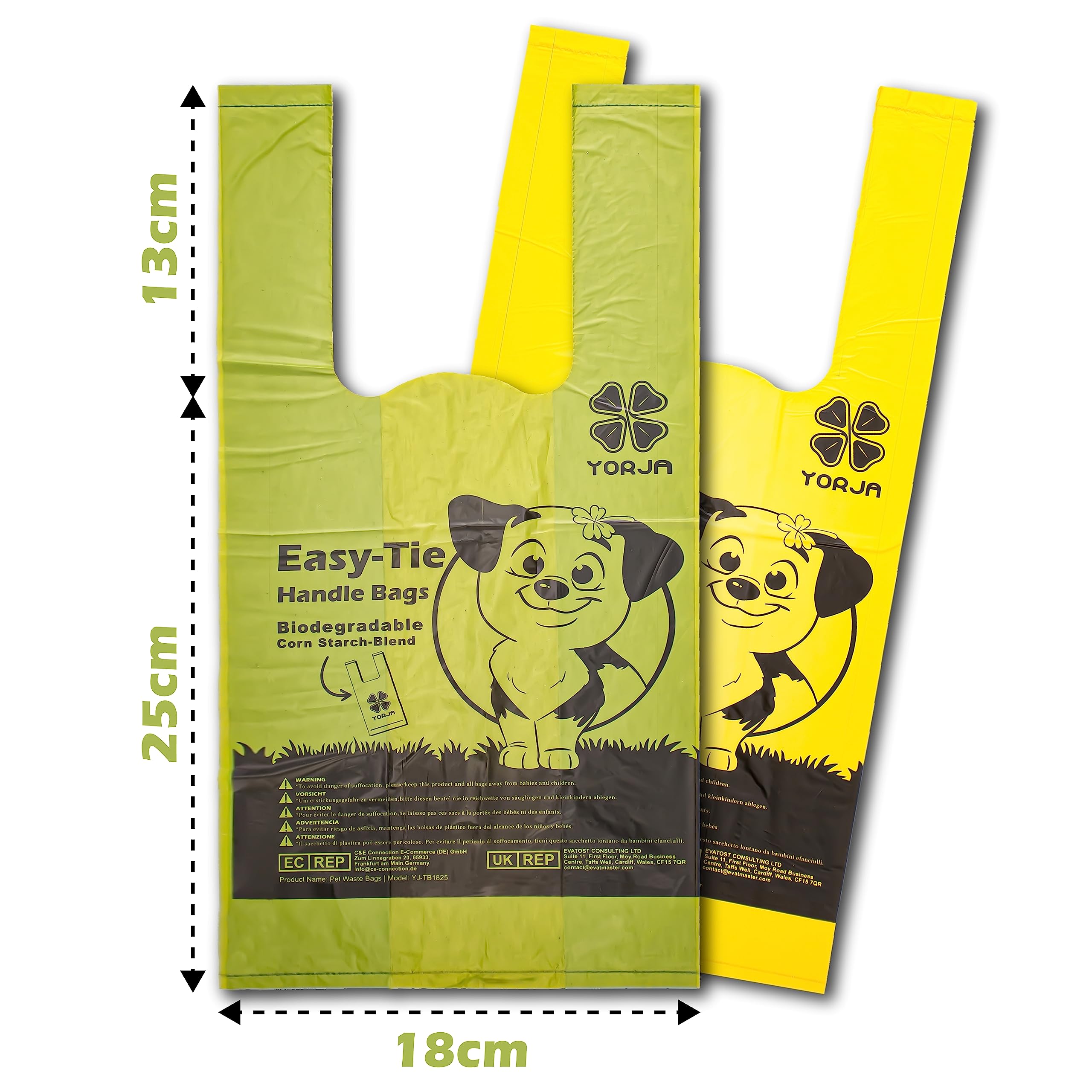 Yorja Tie Handles Dog Poop Bags, 280 Pet Waste Bags With Ok Biobased Certificate, Thick And Strong 100% Leak-Proof Easy Tie Up D