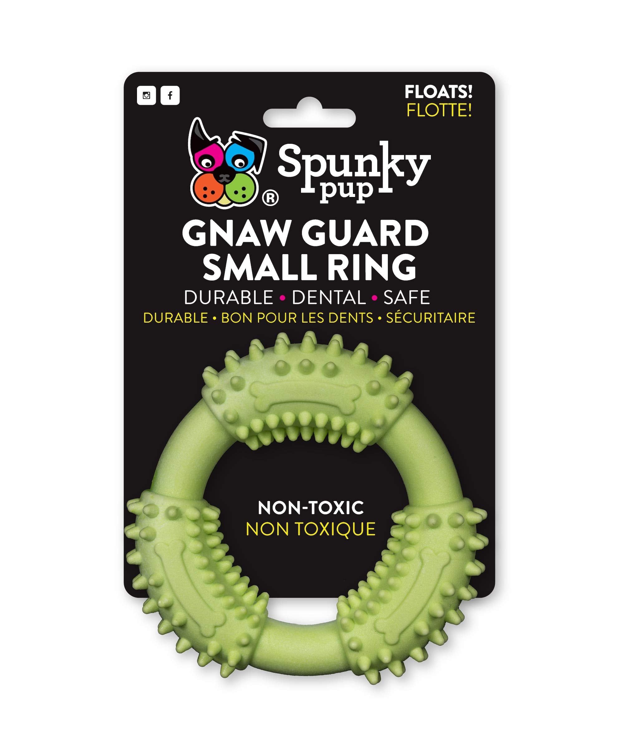 Spunky Pup Gnaw Guard Foam Dog Toy | Strong Dental Chew Toy | Promotes Healthy Teeth & Gums | Small Ring