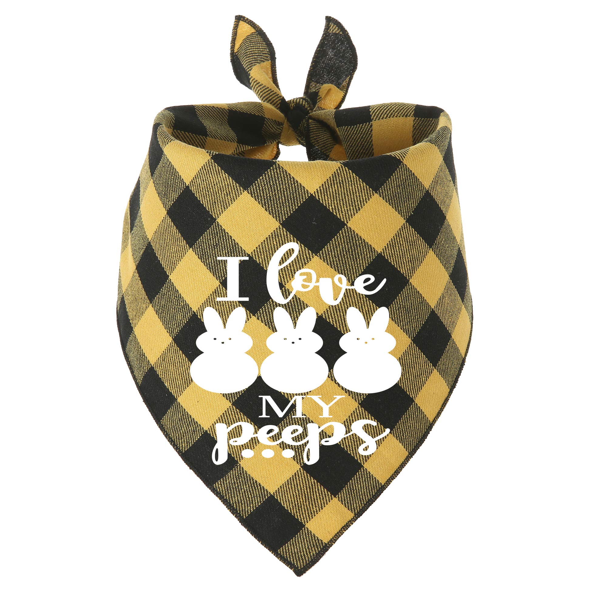 Dog Easter Bandana,2 Pack Buffalo Plaid Puppy Scarf With Designer Painting