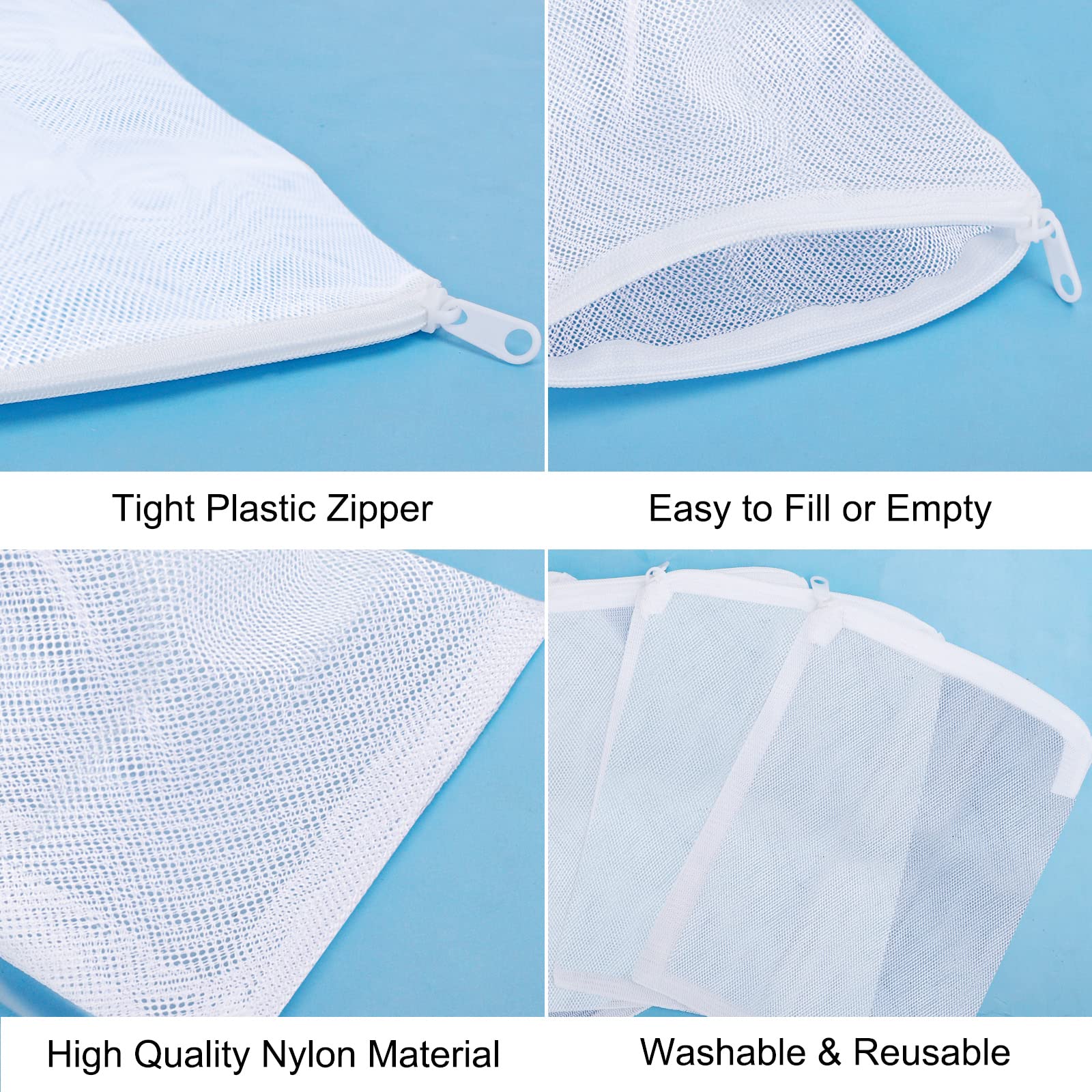 Segarty Aquarium Media Bags, 10Pcs 7.7X5.9In Nylon Mesh Aquarium Filter, Media Bags With Plastic Zipper, Fish Tank Net Bags For