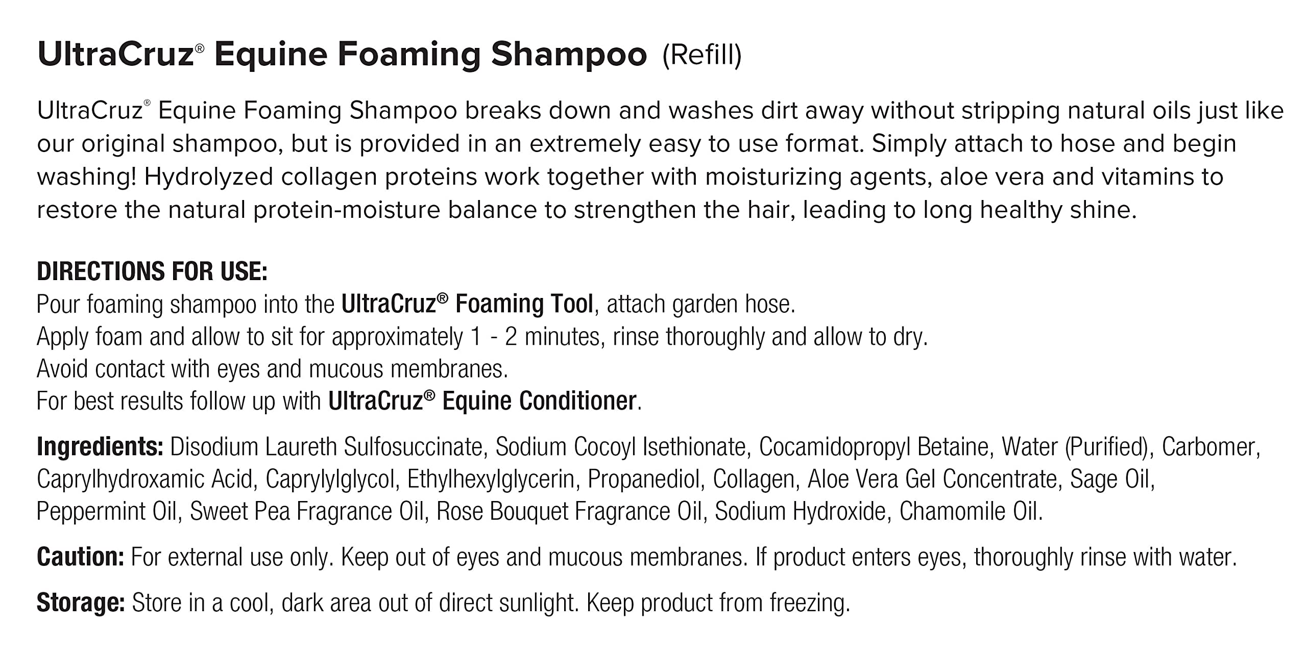 Reject This Sc# Equine Foaming Horse Shampoo, 1 Gallon Refill