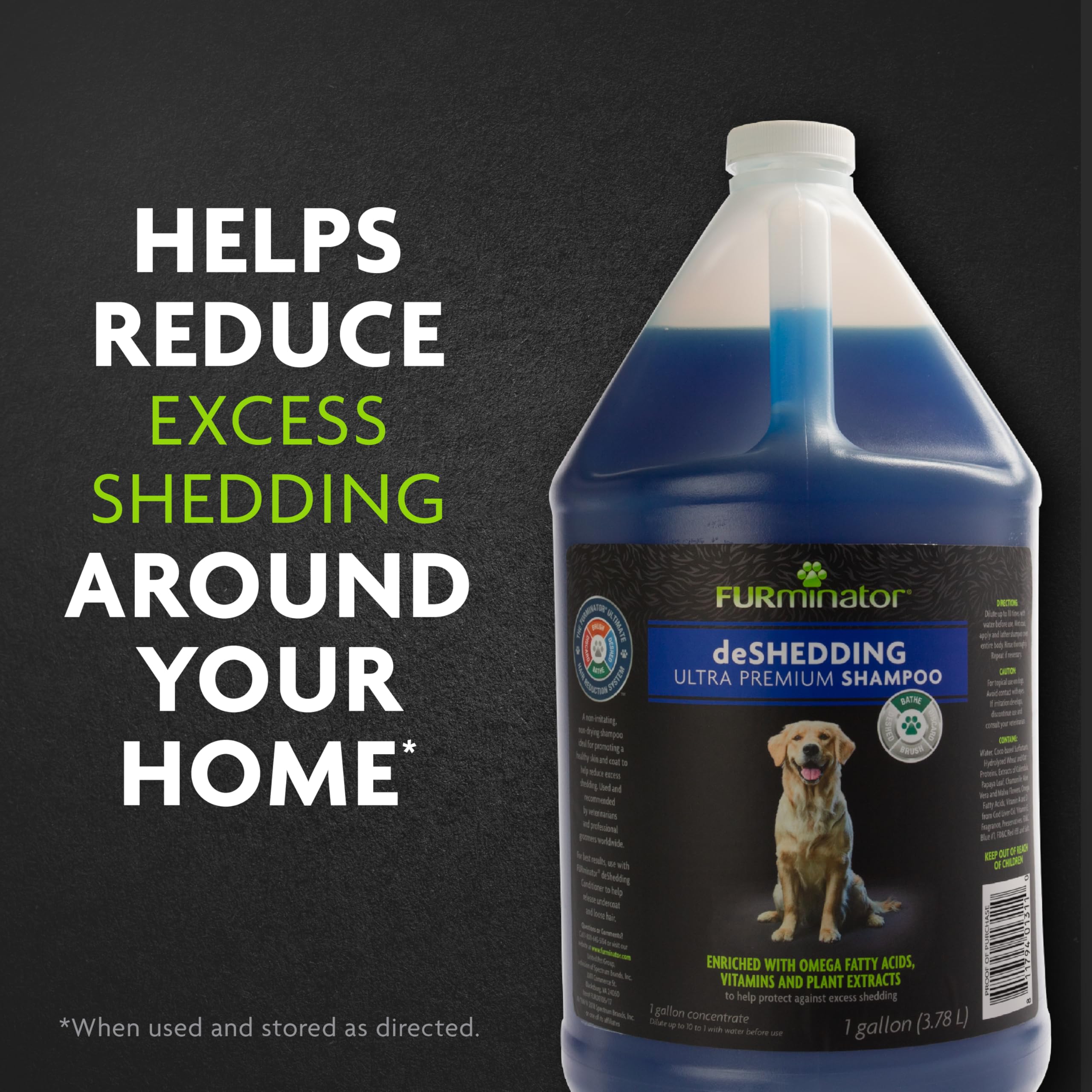 Furminator® Deshedding Ultra Premium Shampoo For Dogs 1 Gallon, Includes Pump
