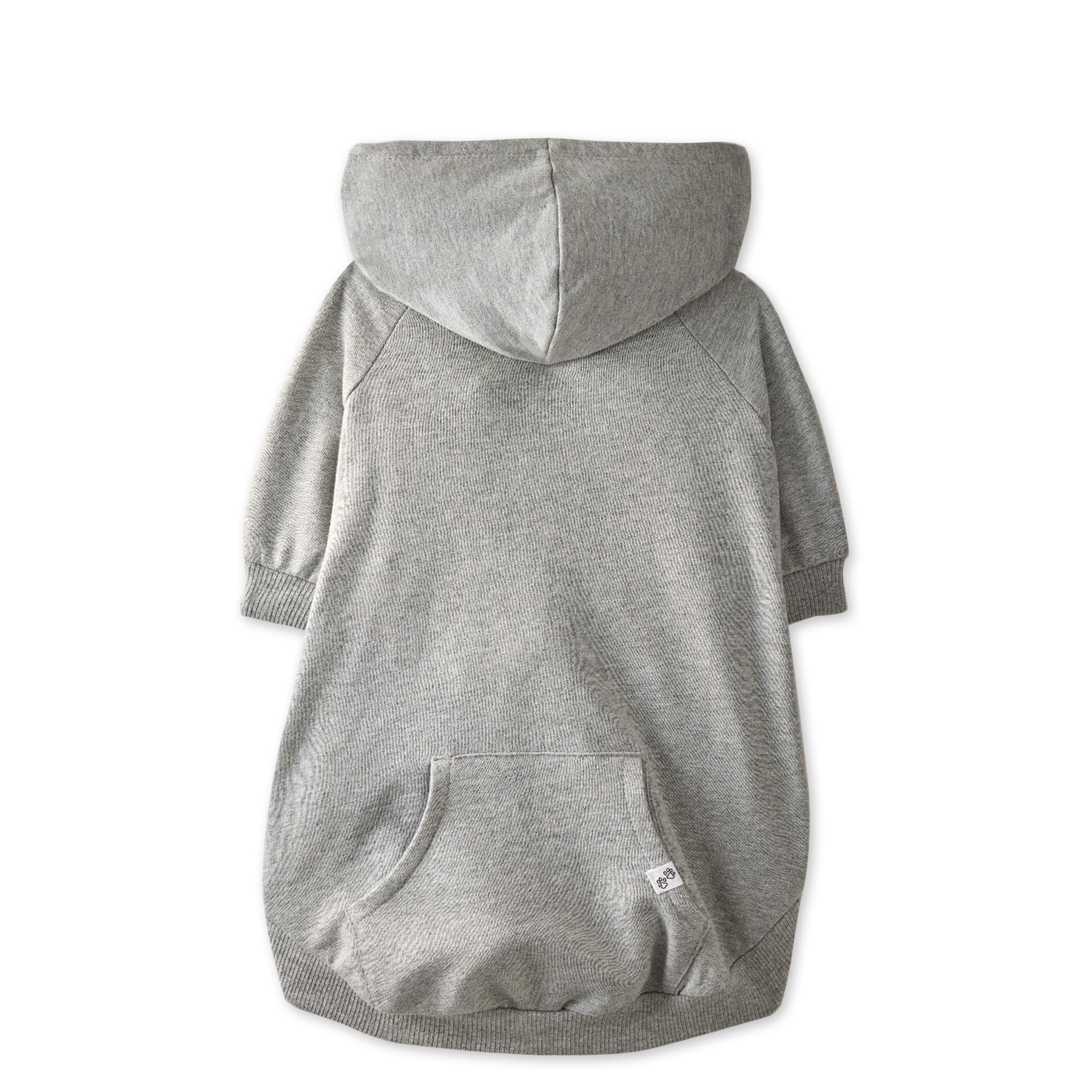 Pet Passion 100% Organic Cotton Dog Hoodie Pet Coat for Small, Medium and Large Dogs, Gray Heather, Large