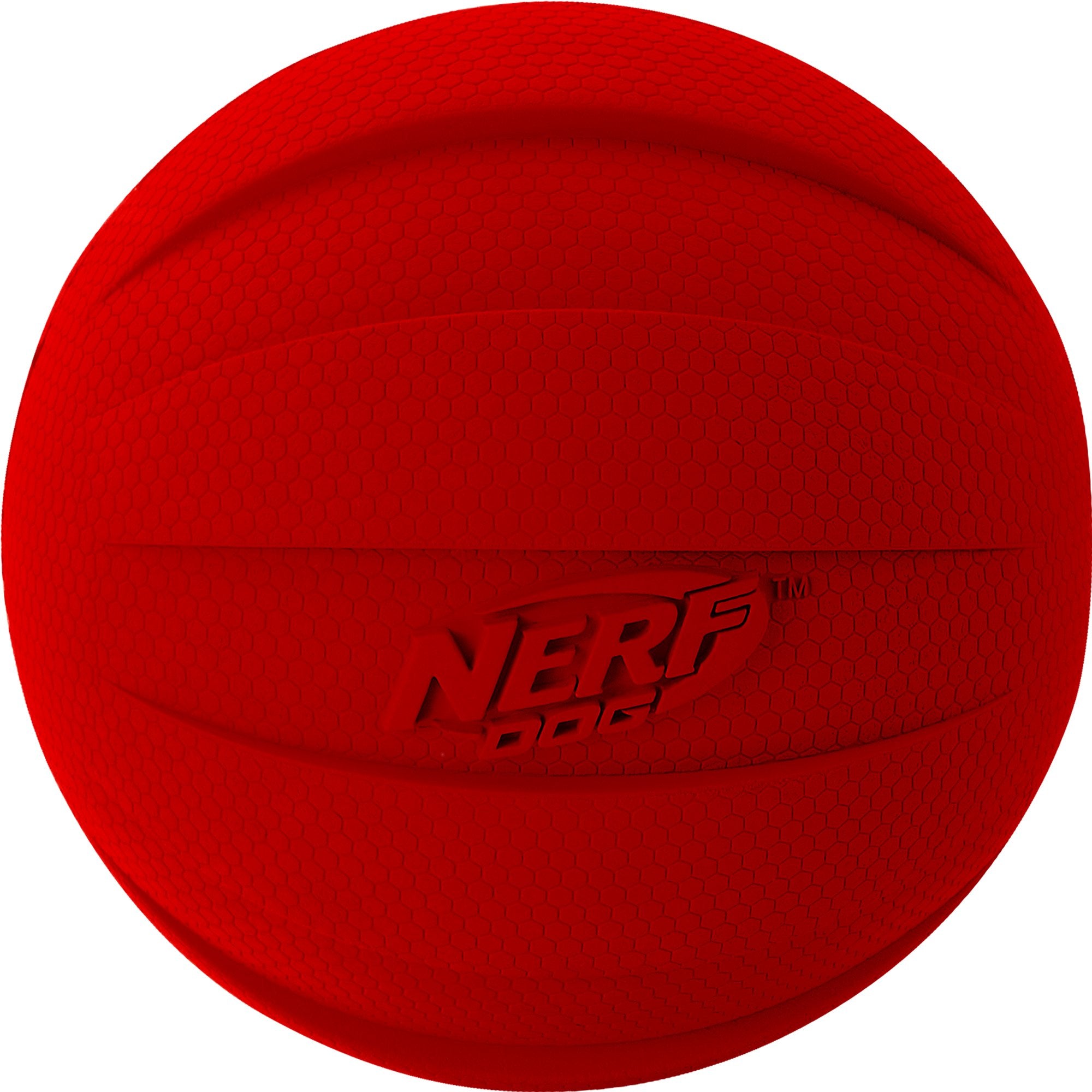 Nerf Dog Rubber Ball Dog Toy With Interactive Squeaker, Lightweight, Durable And Water Resistant, 4 Inch Diameter For Medium/Lar