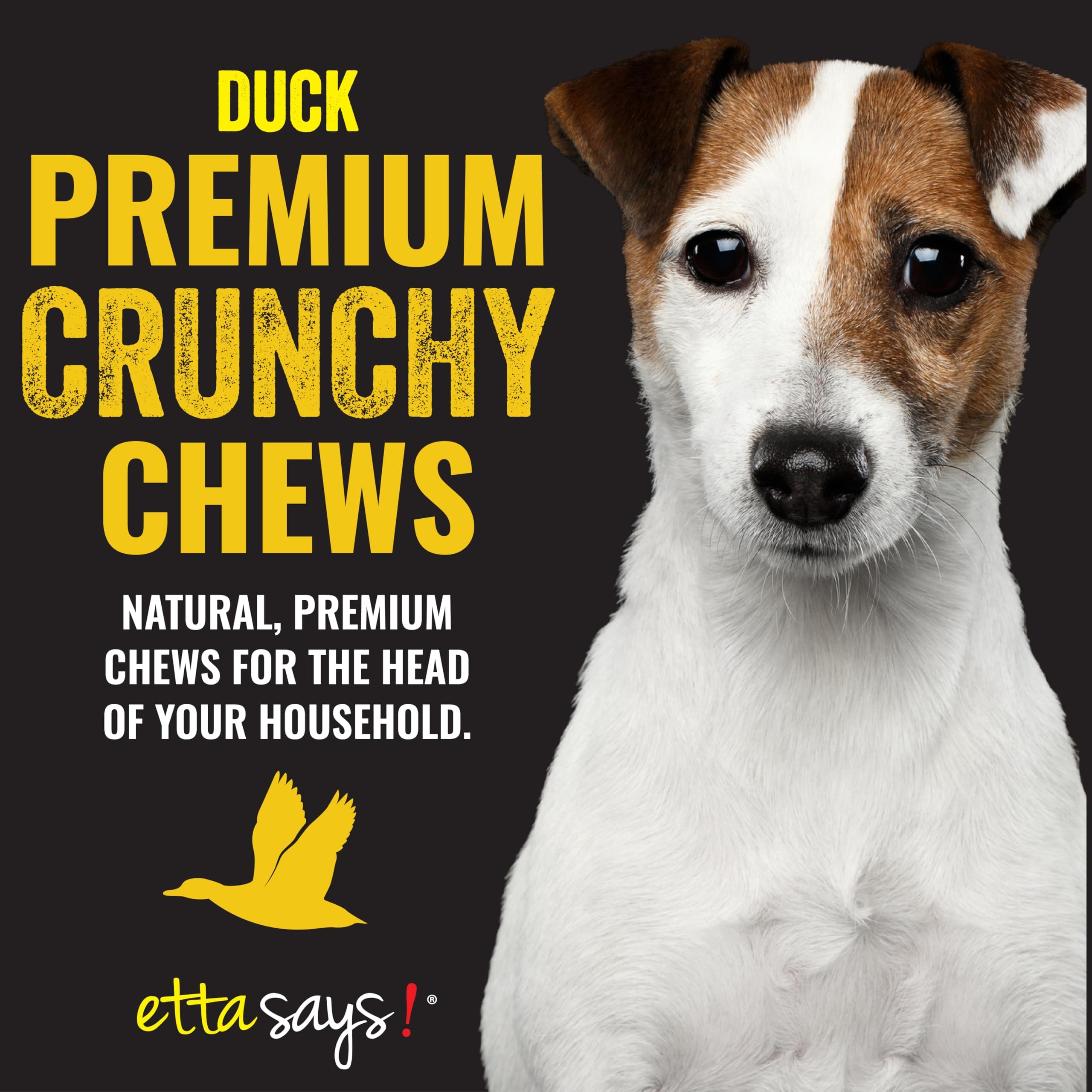 etta says! Premium Crunchy 7 Duck Dog Chews - Grain-Free Dog Treats, Good for Teeth, Easy to Digest - Made in The USA (20 Count
