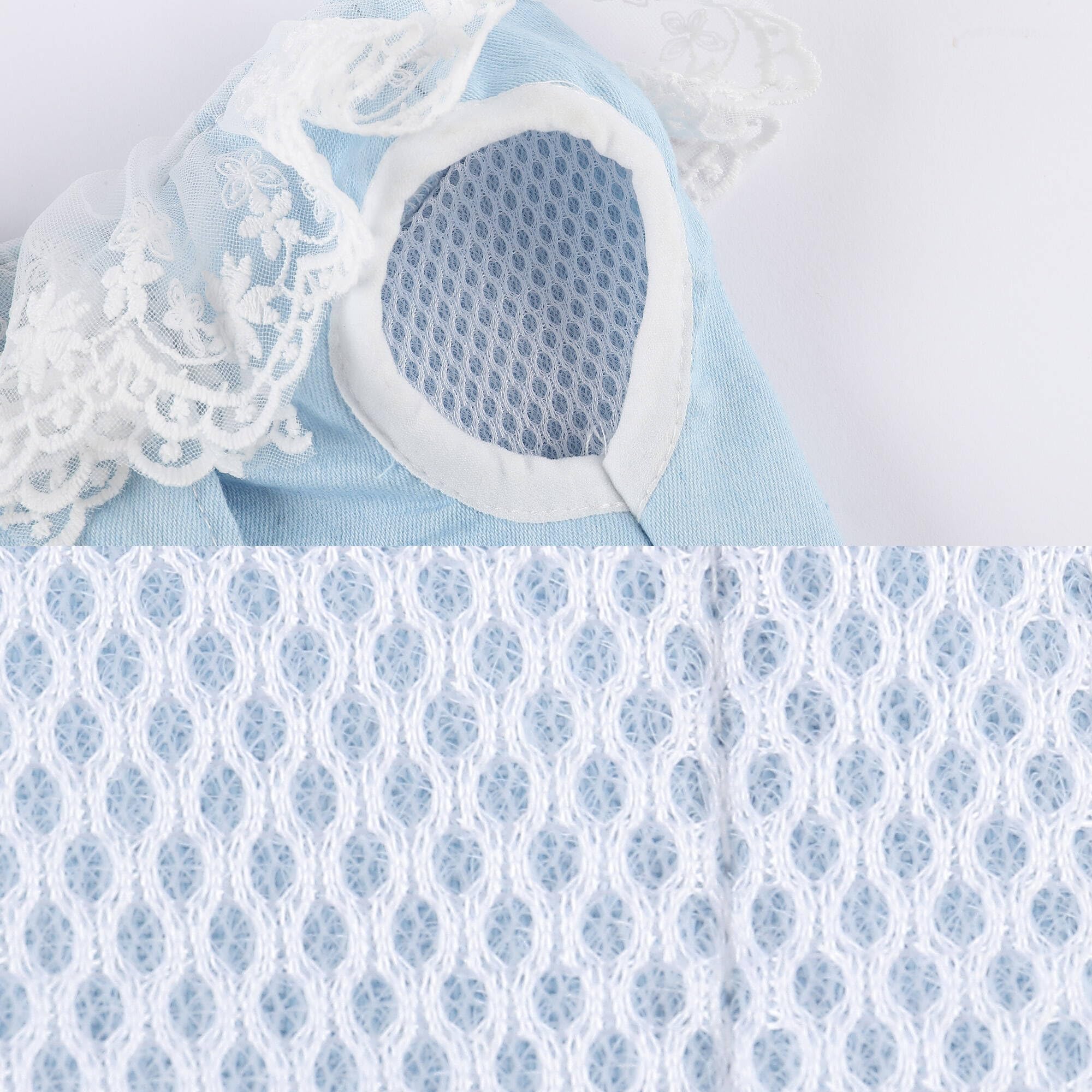 Dog Denim Dress With Leash Ring, Puppy Bowknot Lace Mesh Princess Skirt For Small Pet Fashion Clothes(Light Blue,Medium)