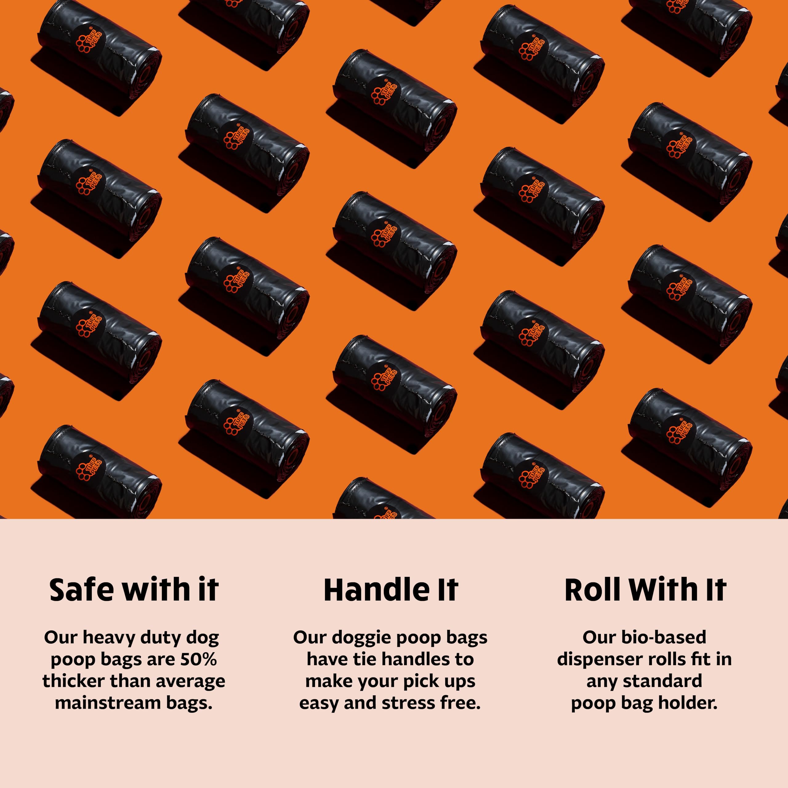 Tuff Pets Heavy Duty Dog Poop Bag With Handles - 16 Rolls Of Pet Waste Bags - Fits In Any Dogs Poo Bag Dispenser Or Holder - Thi