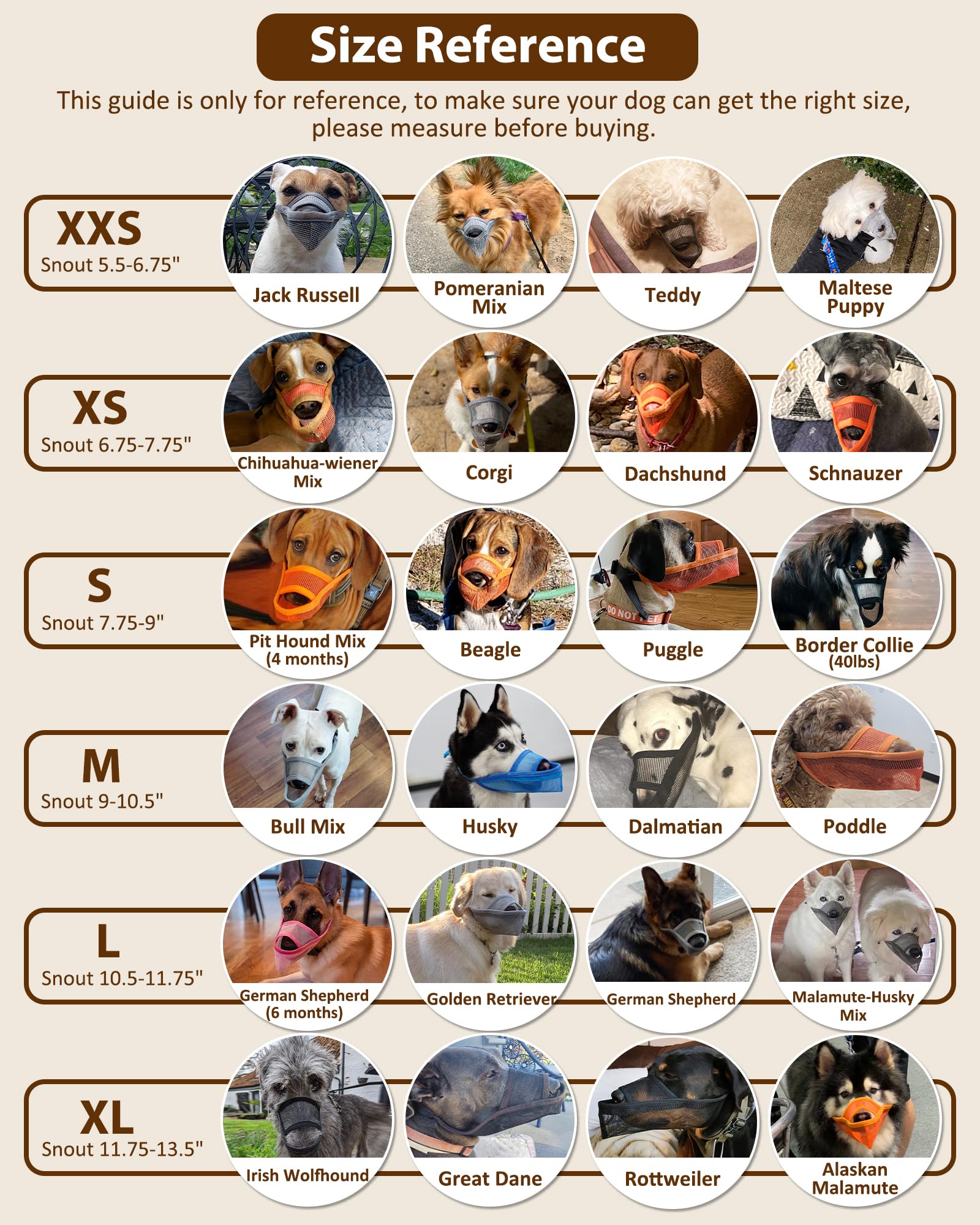 Crazy Felix Nylon Dog Muzzle for Small Medium Large Dogs, Air Mesh Breathable and Drinkable Pet Muzzle for Anti-Biting Anti-Bark