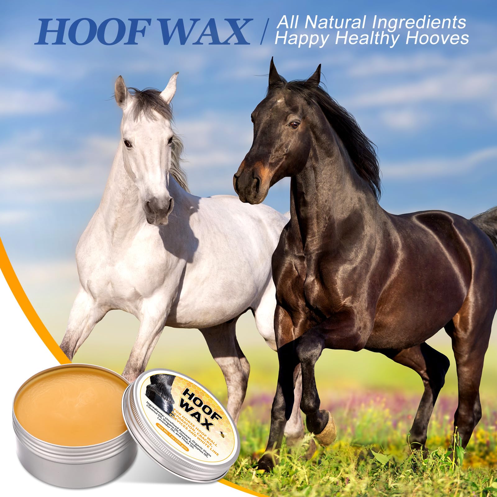 Dansib 2 Pcs Hoof Wax 7 oz Horse Hoof Wax Hoof Clay for Horse Hoof Wall Separation, Cracks, Crevices and White Line Supplies