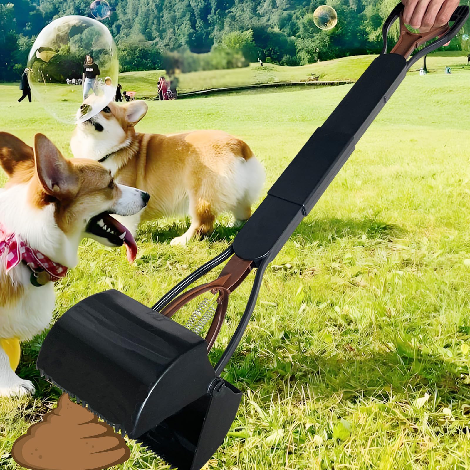 2 Pieces Pooper Scooper, Large Pooper Scooper For Dogs Heavy Duty, Dog Pooper Scooper With Long Handle & High Strength Durable S