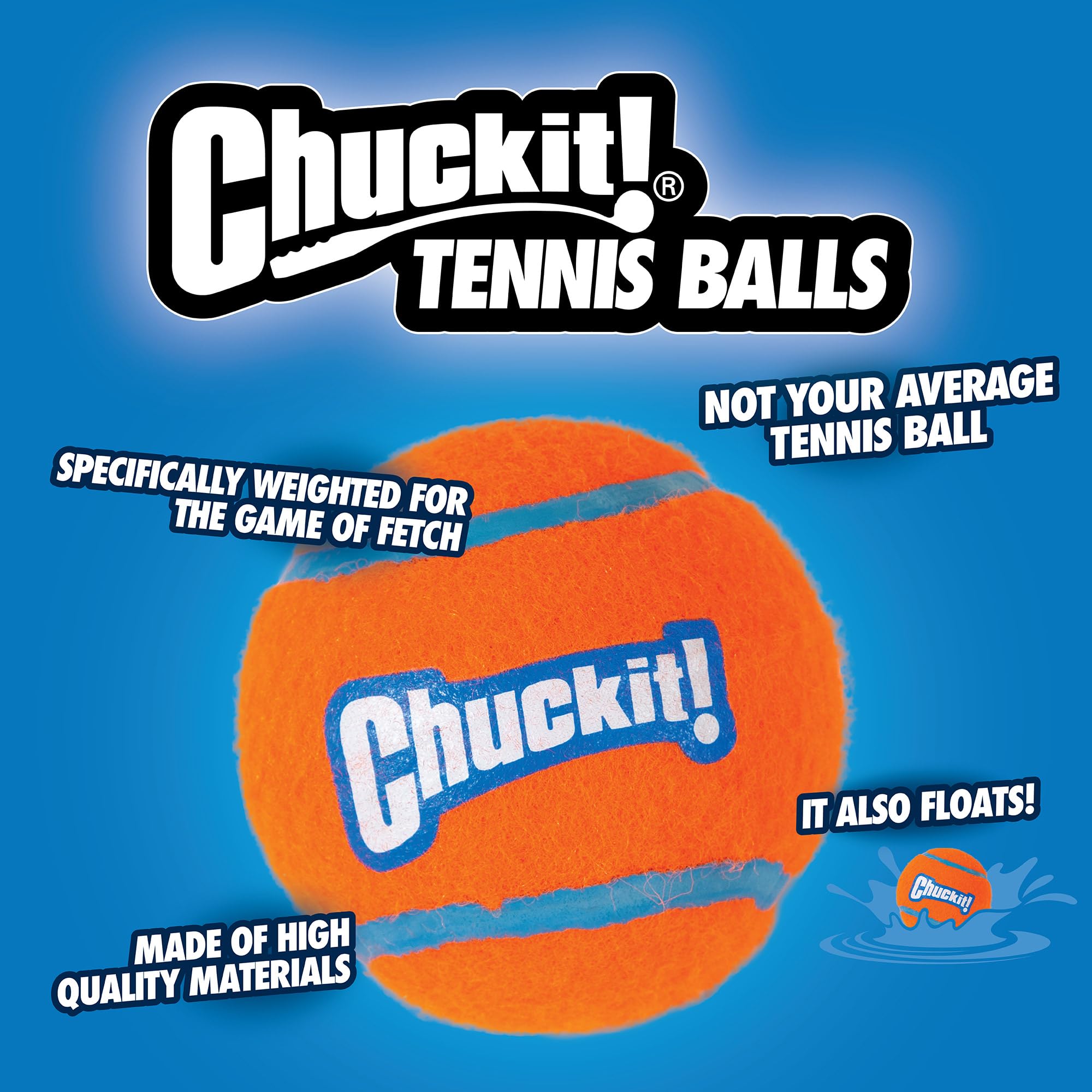Chuckit! Dog Tennis Ball Toy, Small 2" Diameter for Dogs 0-20 lbs, Orange, Pack of 2, Model 71021