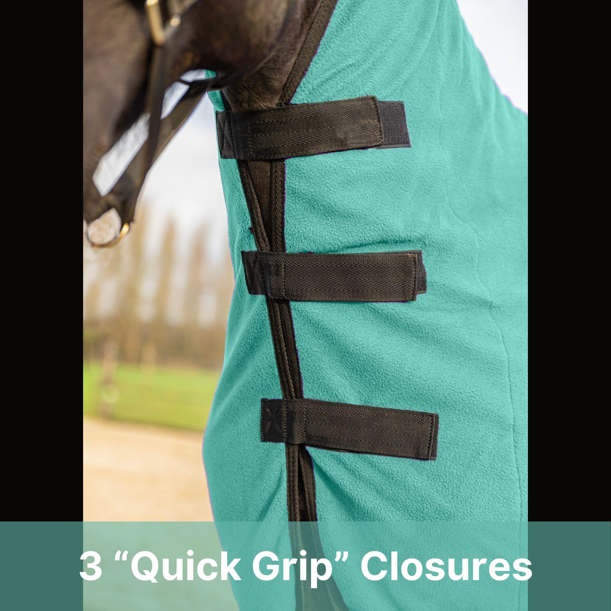Resistance Long Lasting & Warm Soft Fleece Contour Cooler For Horse (Teal, Medium)