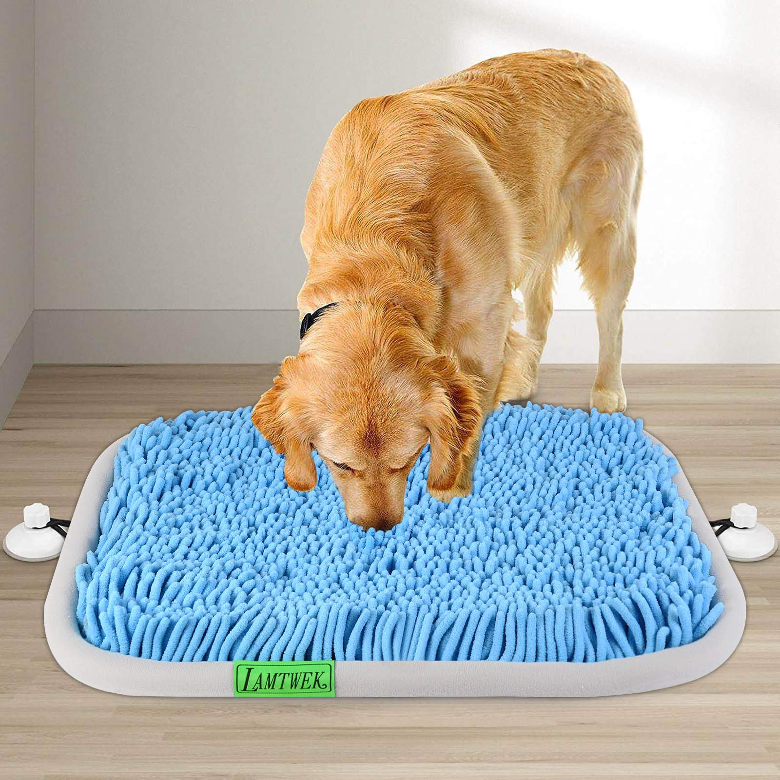 LAMTWEK Snuffle Mat for Dogs, 17  x 21  Dog Snuffle Mat Interactive Feed Game for Boredom, Encourages Natural Foraging Skills an