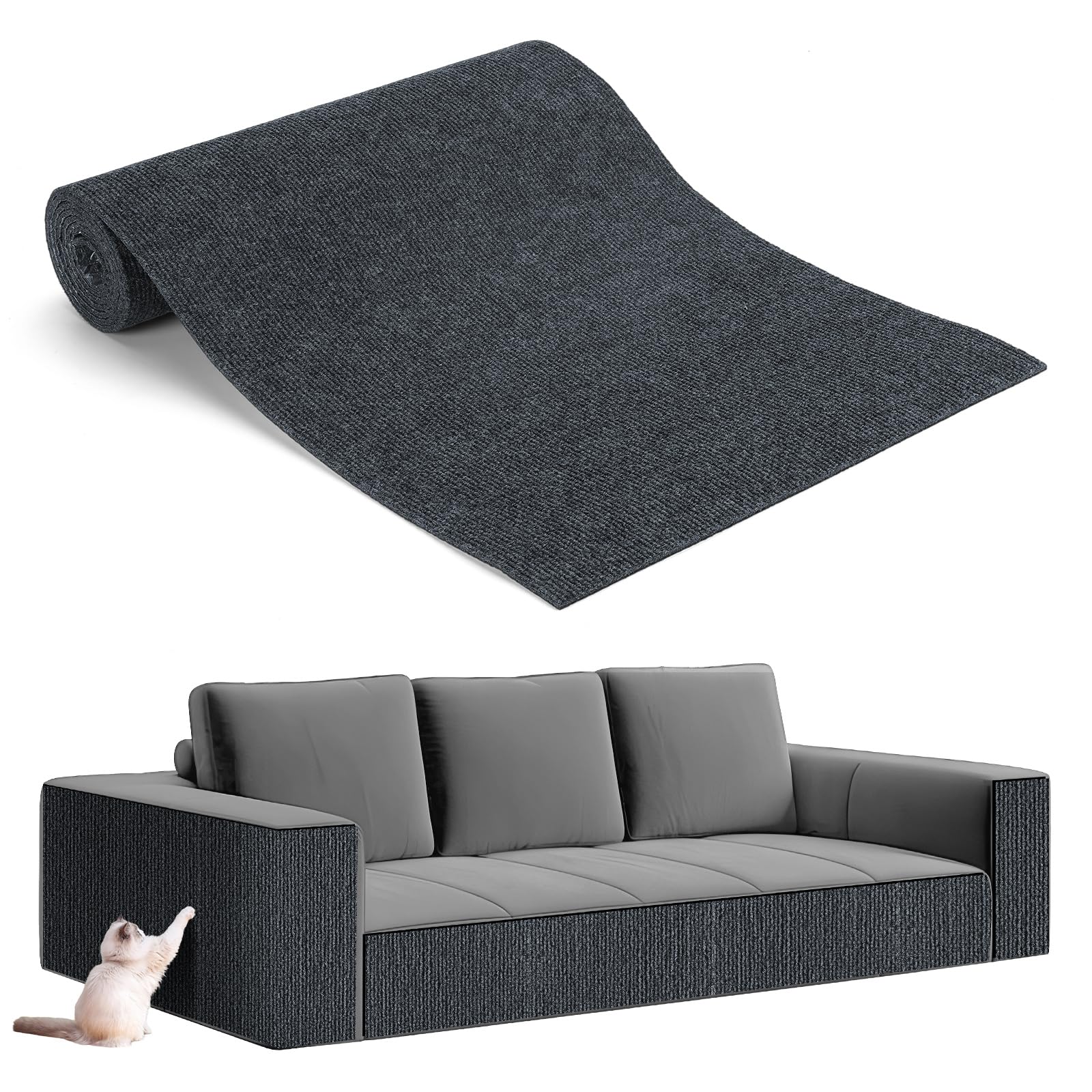 39.4x15.8 Cat Scratch Furniture Protector Pad - Durable Sticky Scratch Wall Mat,Couch Corner Protector with Self-Adhesive Backin