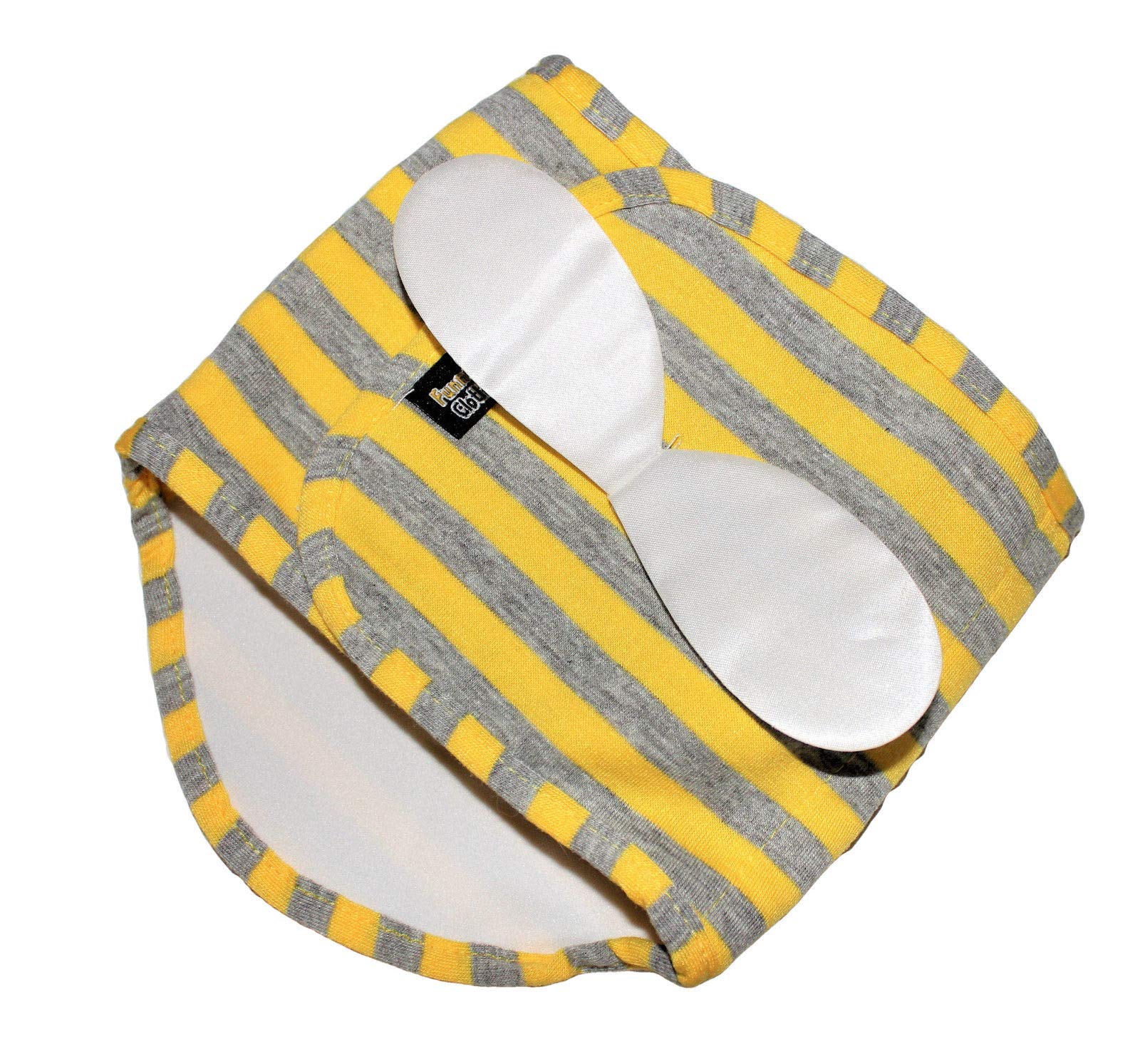 Dog Puppy Funny Diaper Belly Band Male Boy For Small Breeds (Yellow Bee, M - Waist 10'' - 13'')