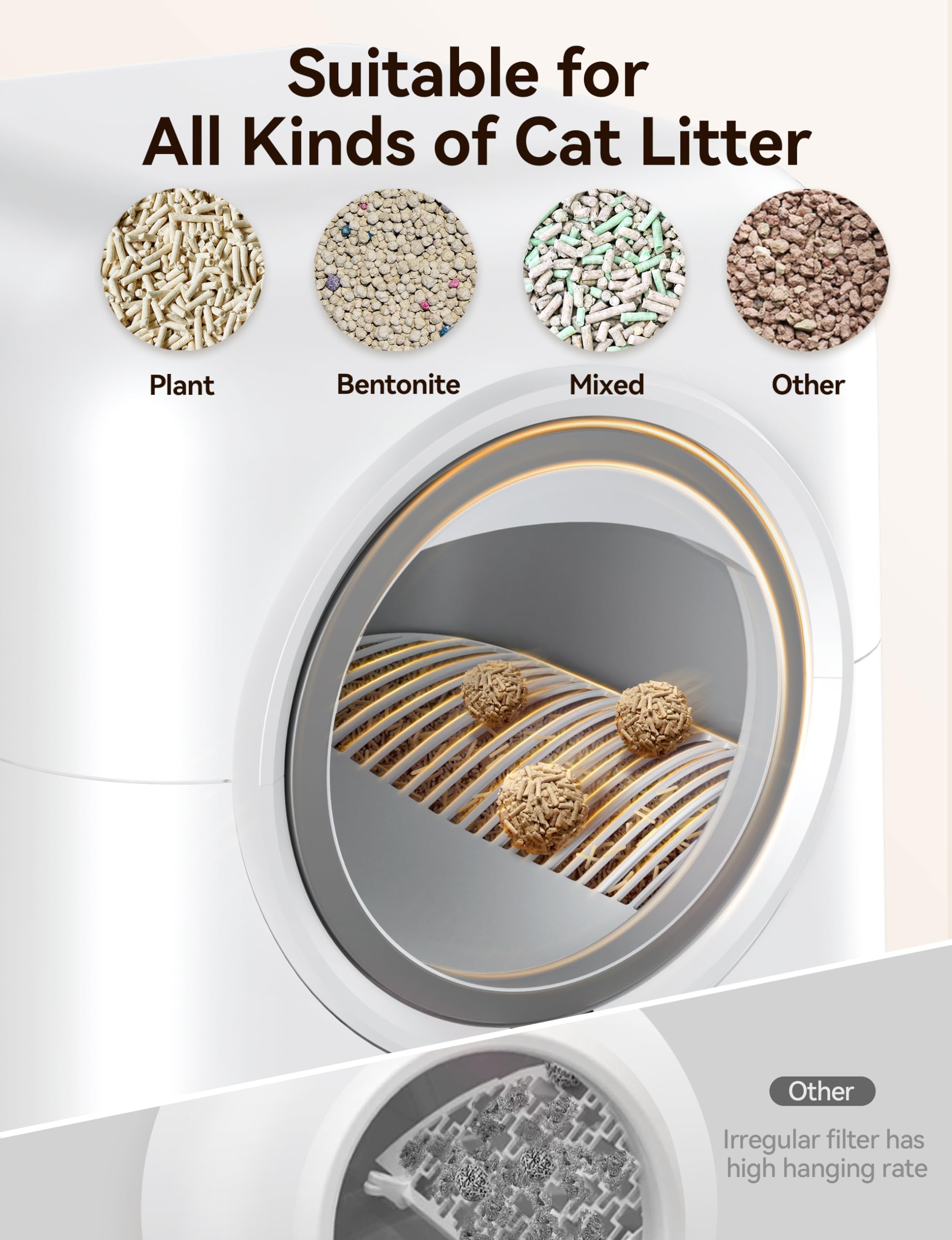 Meowant Self Cleaning Cat Litter Box, Fully Enclosed Automatic Litter Box For Multi Cats, Ultra-Safe/App Control/Odor Removal Wi