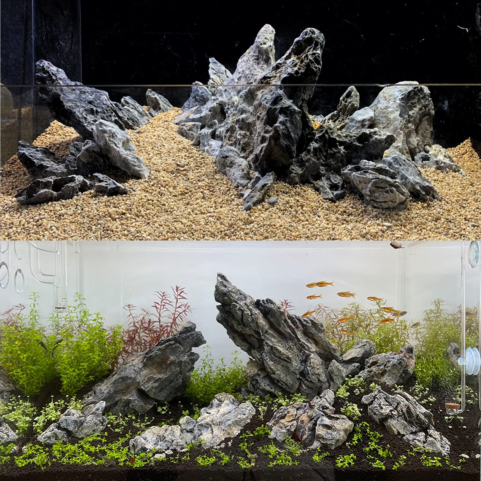 Kingrui Natural Aquarium Rocks Seiryu Rock Stone,Dragon Stone,Suitable For Aquarium Landscaping Models And Fish Tank Decoration,