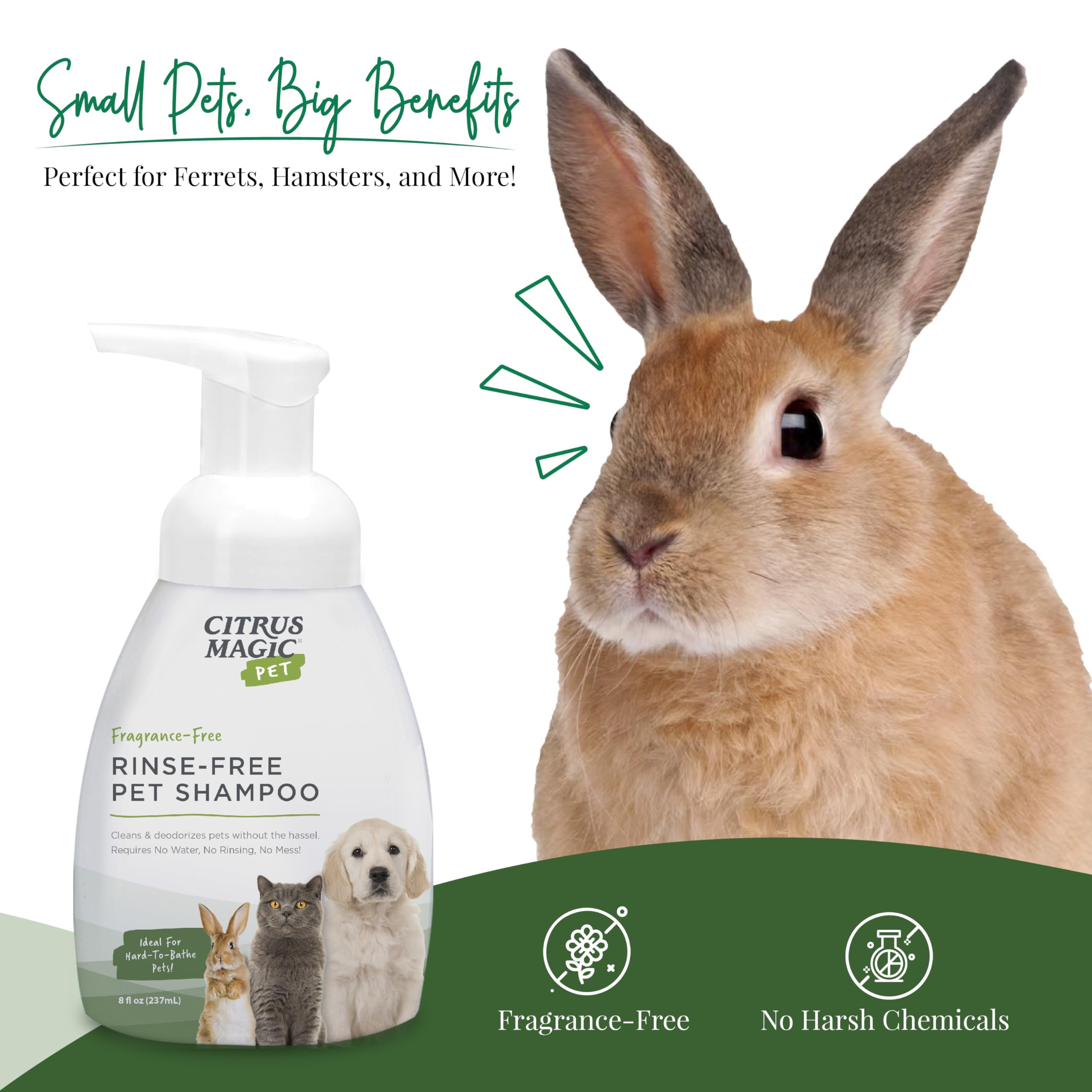 Citrus Magic Pet Rinse-Free Pet Shampoo, 8-Fluid Ounce