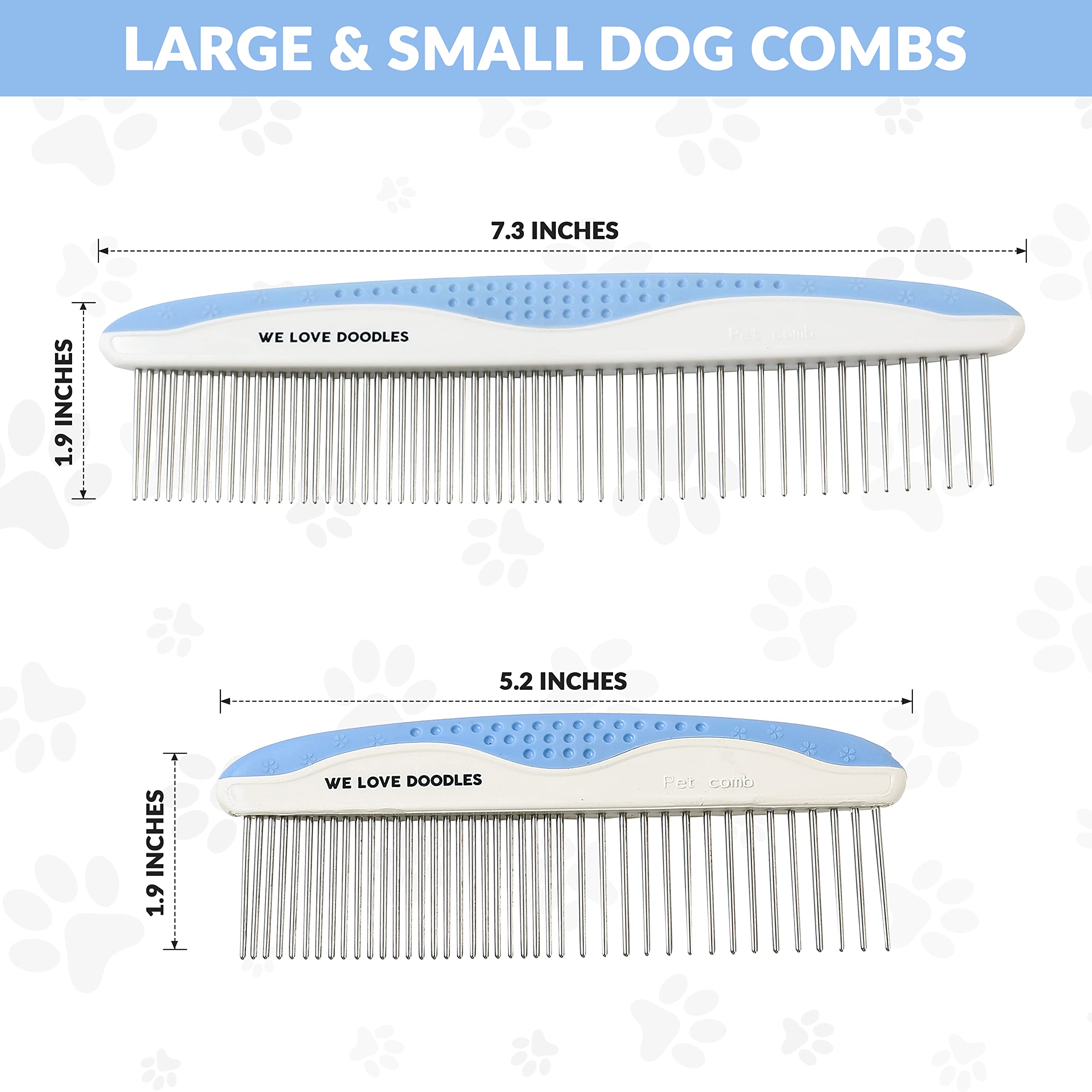 Metal Dog Comb, Dog Combs For Grooming Matting, Doodle Brush, Dematting Comb For Dogs, Dog Grooming Tools, Metal Pet Comb, Detan
