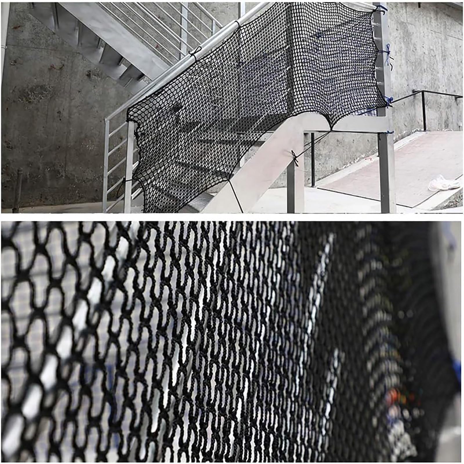 Black Safety Net Protection Rope Net Baseball Net Kids Pet Stair Balcony Protection Net Knotless Polyester Sports Netting Softba