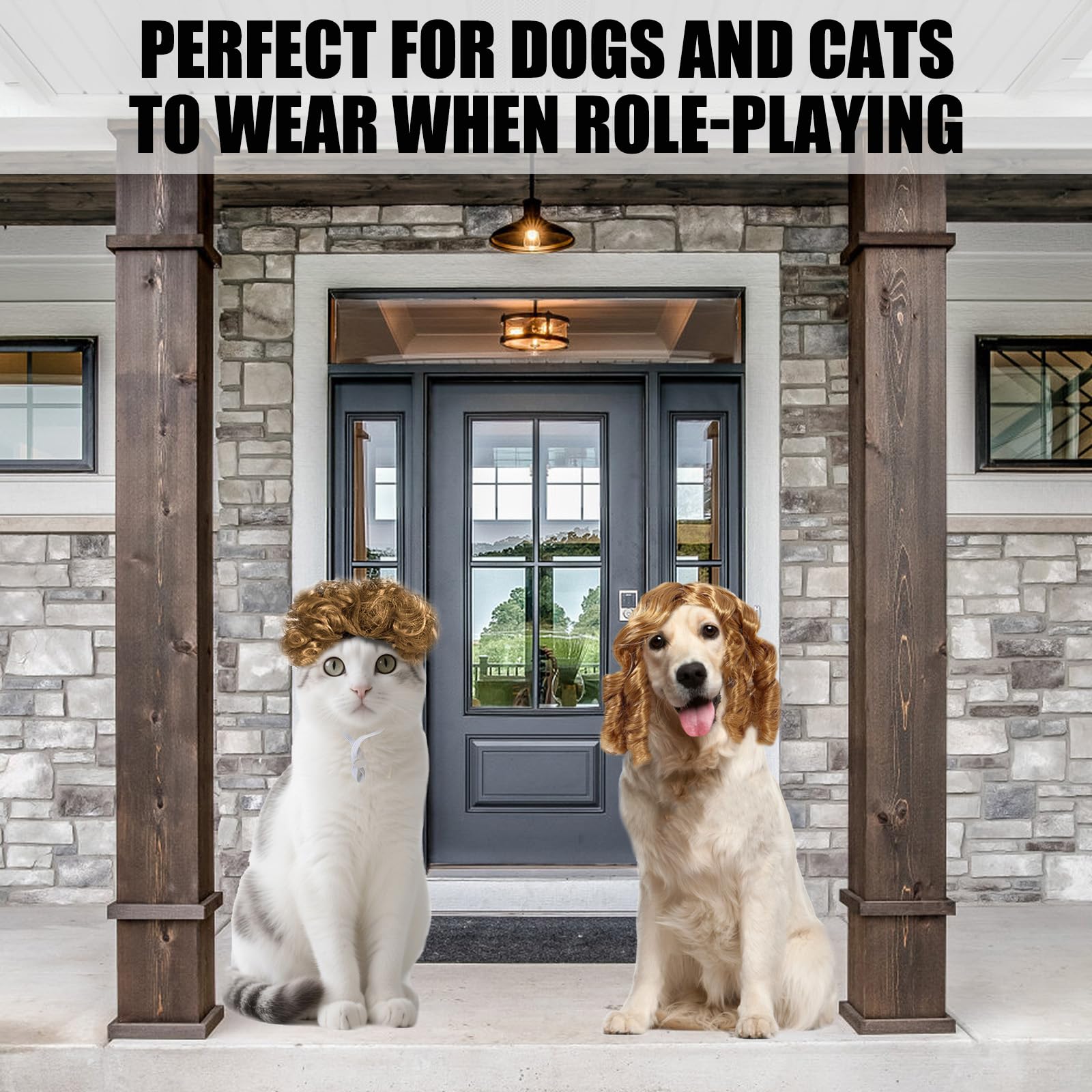 UGRASEA 6 PCS Funny Dog Wig for Cat and Dog Role-Playing Wigs, Pet Wigs and Pet Costumes for Halloween, Christmas, and Party Dec