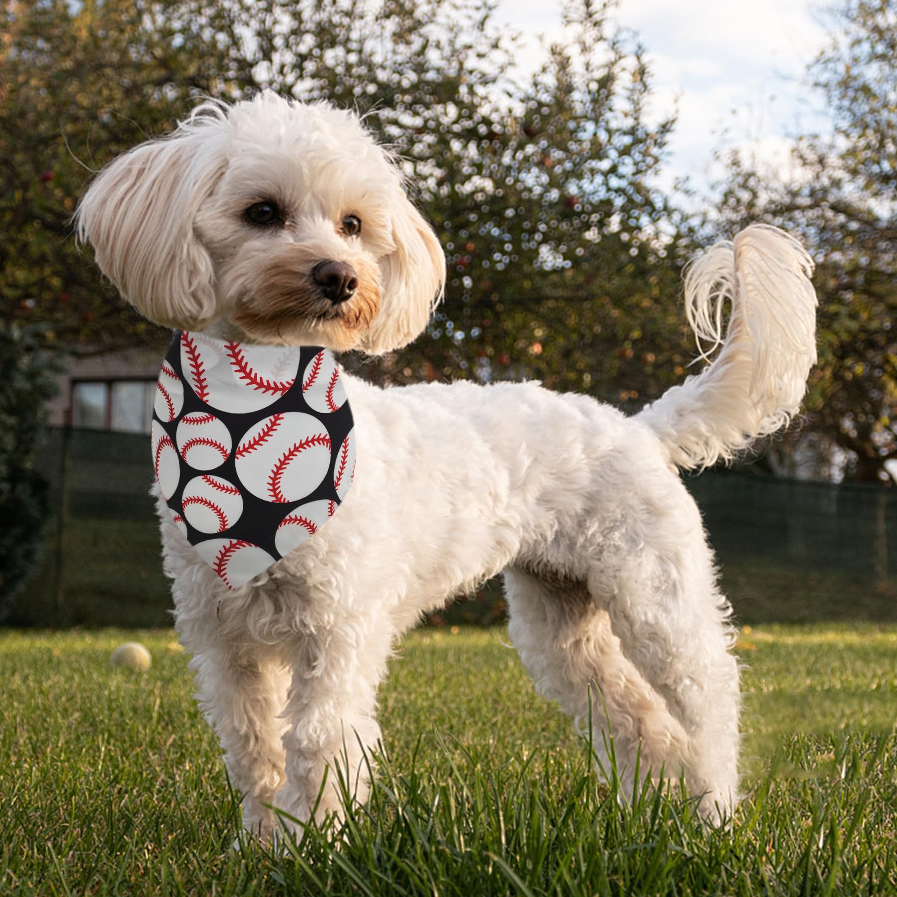 Pai Sence 7 Pcs Baseball Dog Bandanas For Small Dogs Kittens 18 Inch Polyester Dog Bandana For Puppy Doggy Xs Scarves Game Day G
