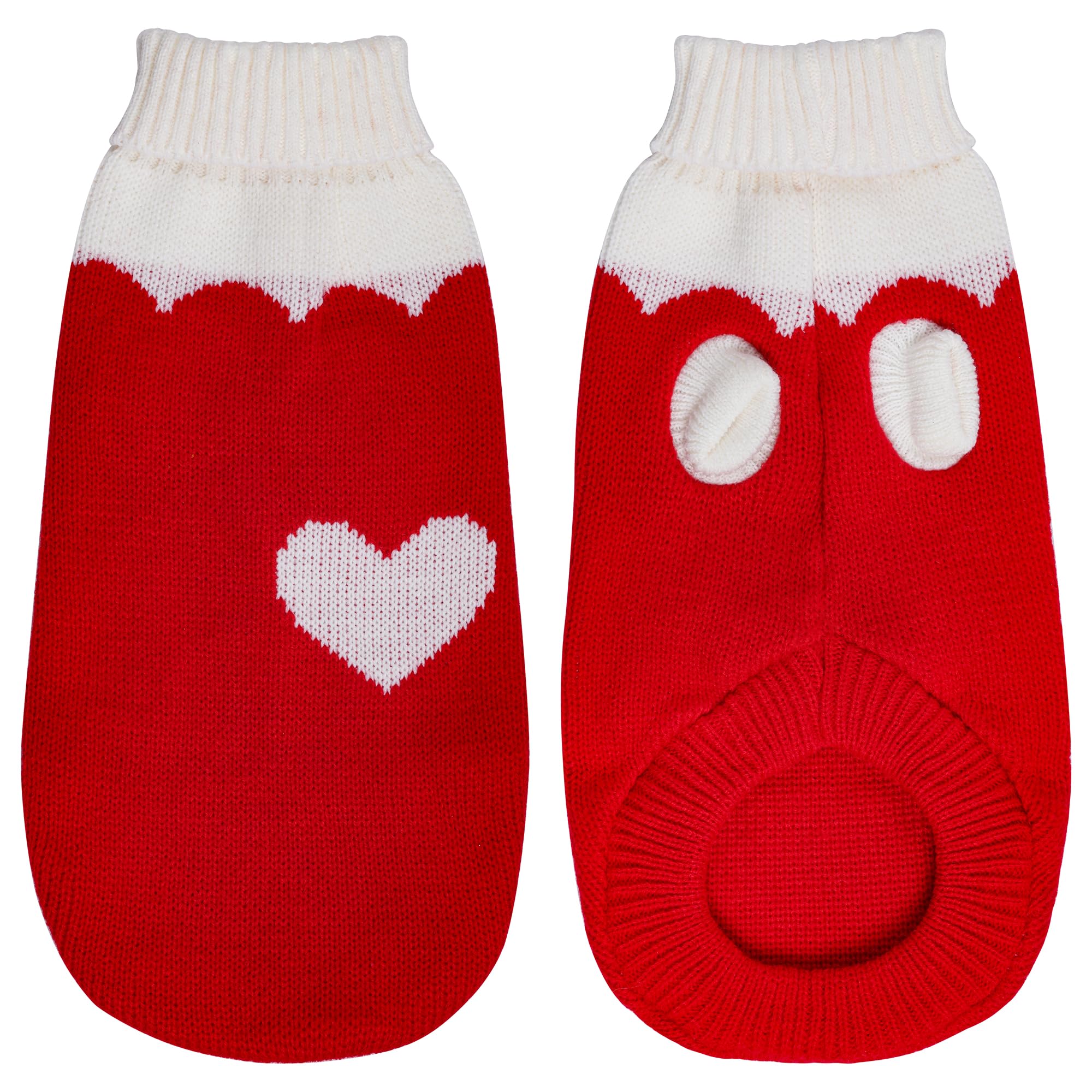 Topbuti Pet Dog Knitted Sweaters Knitwear Turtleneck Pajamas Soft Winter Warm Puppy Valentine Clothing Christmas Clothes Heart D