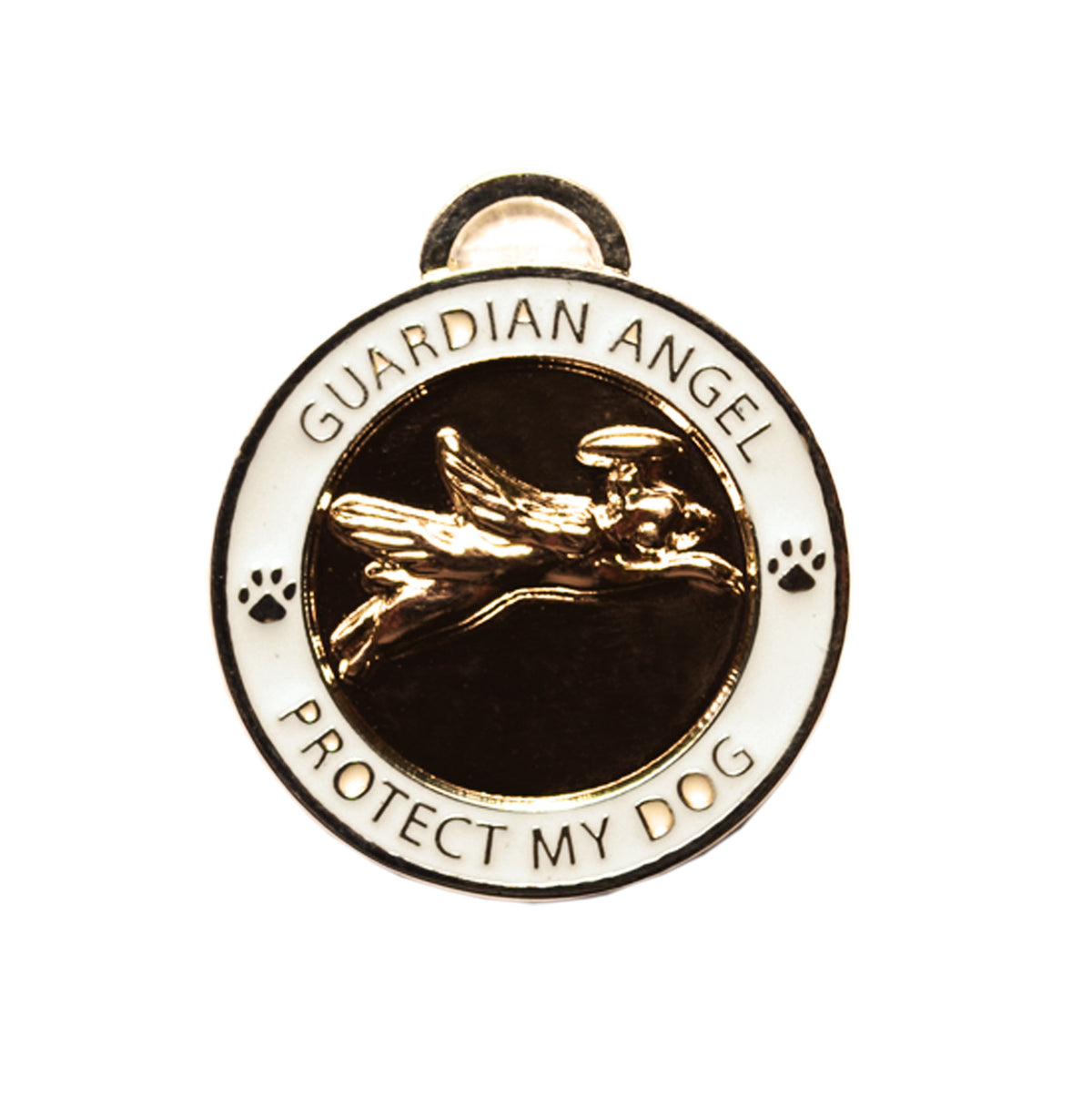 Luxepets Pet Collar Charm, Guardian Angel Dog, Gold