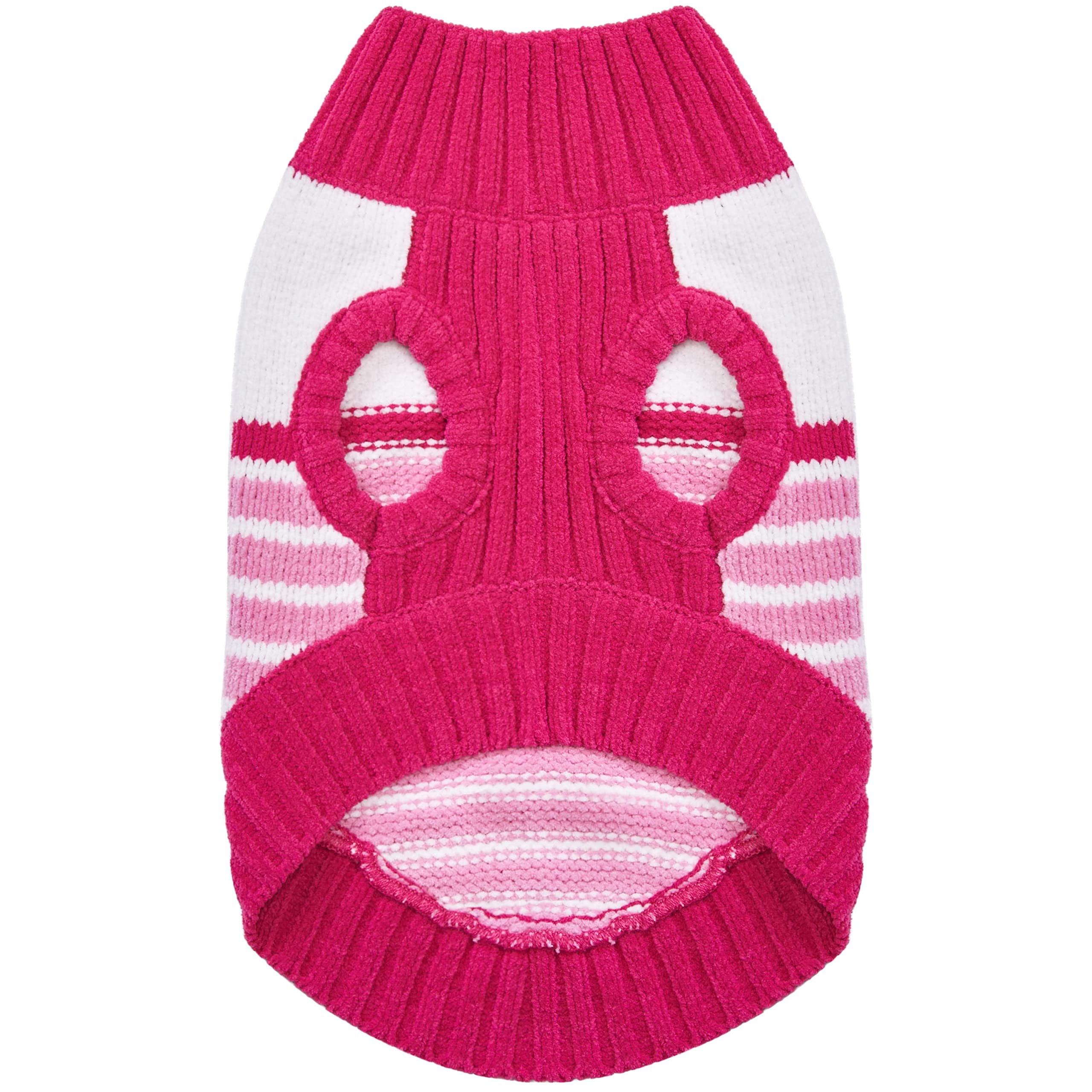 Blueberry Pet Dog Sweater, Pink Princess Chenille Fleece, Small (10'' Back Length), Stylish Dog Clothes for Cold Weather