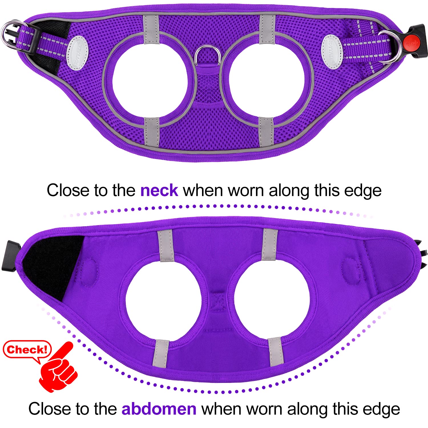 Joytale Step In Dog Harness,12 Colors,Breathable Mesh Vest Harness,Reflective Soft Padded Harnesses For Small And Medium Dogs,Purple,M