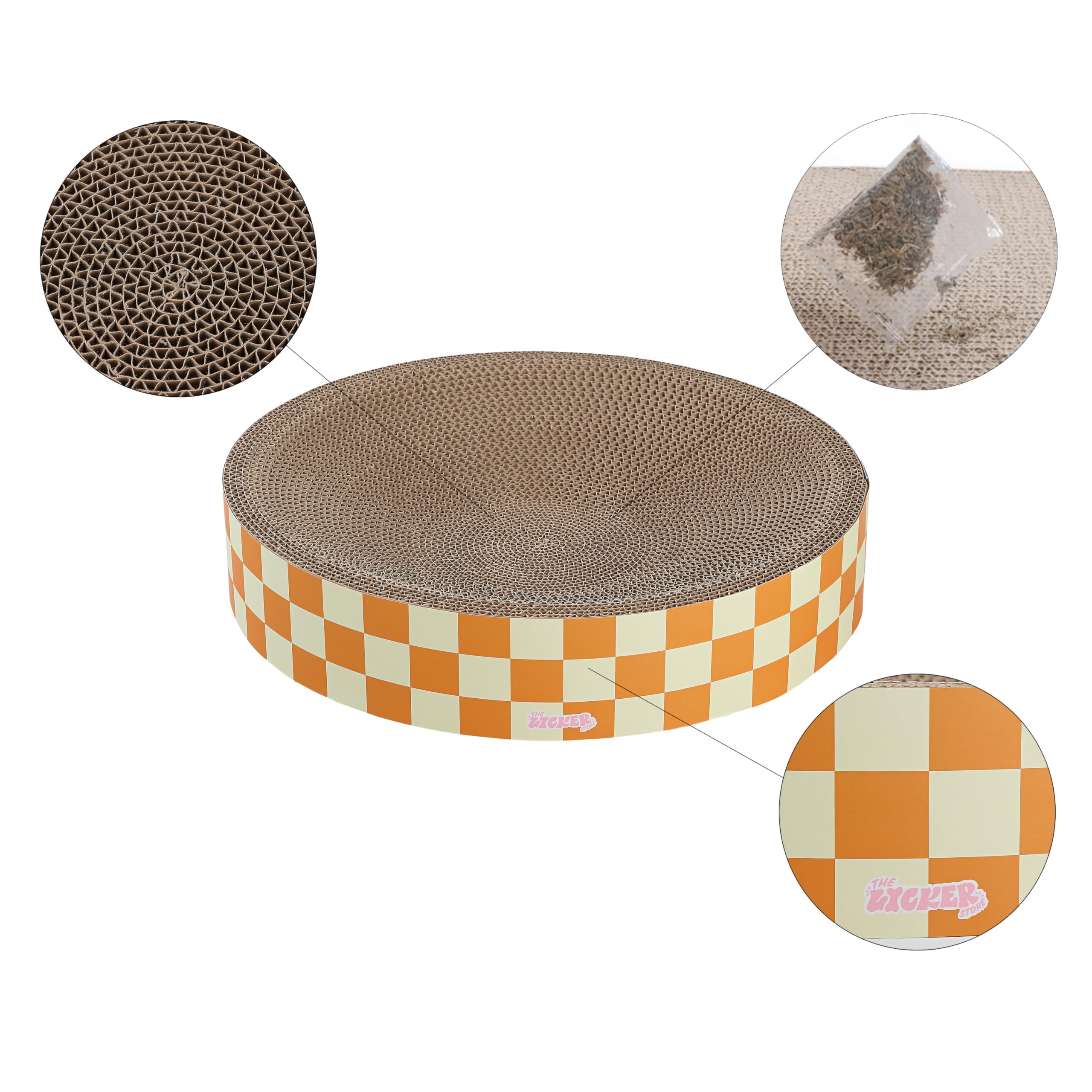 The Licker Store Csr1010G Nelson 20.13'' Modern Cardboard Round Bowl Cat Scratcher With Catnip, Citrus