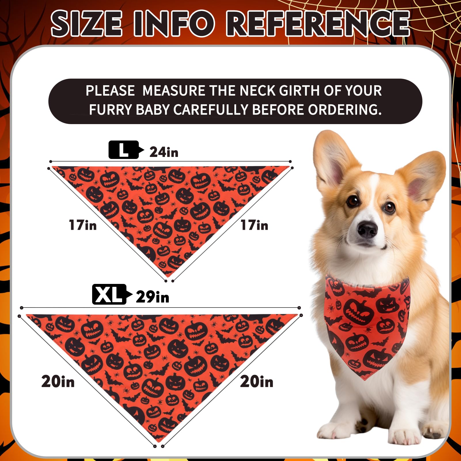 Expawlorer Halloween Dog Bandanas - 4 Pack Reversible Holiday Dog Bandanas Costume Boy And Girl, Soft Triangle Scarfs Bibs, Festival Pet Bandanas Outfit Gift For Small Medium Large Puppy