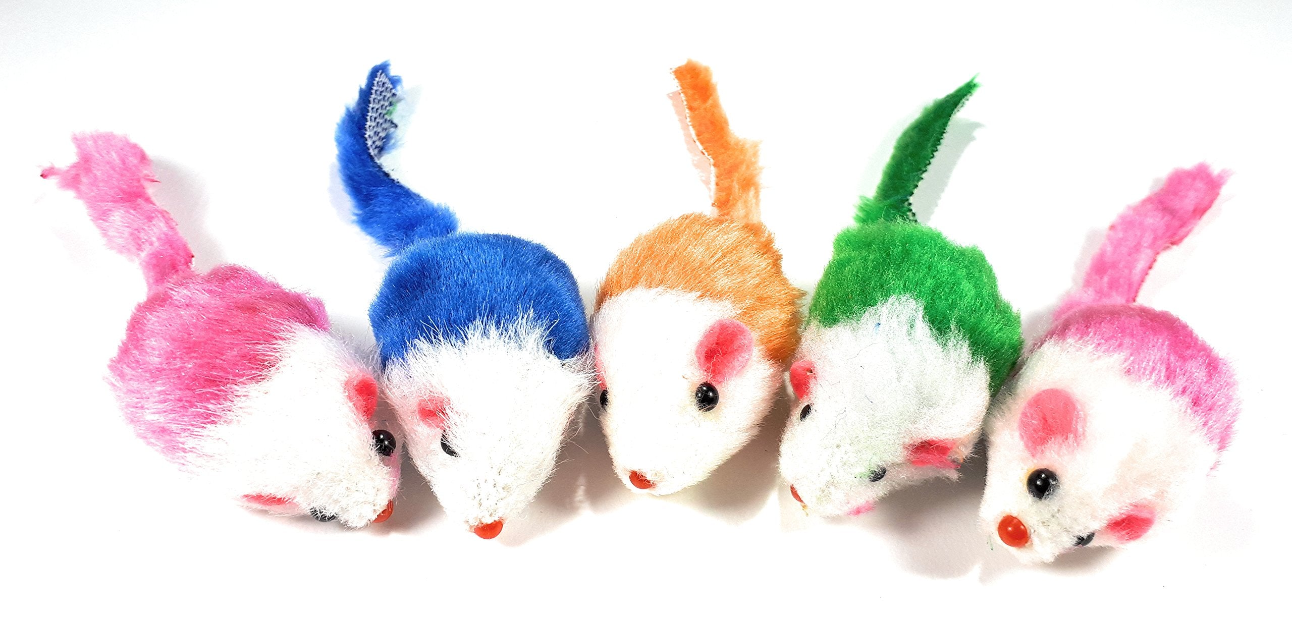 Play Fur Mice Cat Toys – Mixed Bag Of 10 Play Mice With Rattling Sounds – 4 Color Variety Pack Of Catnip Toy