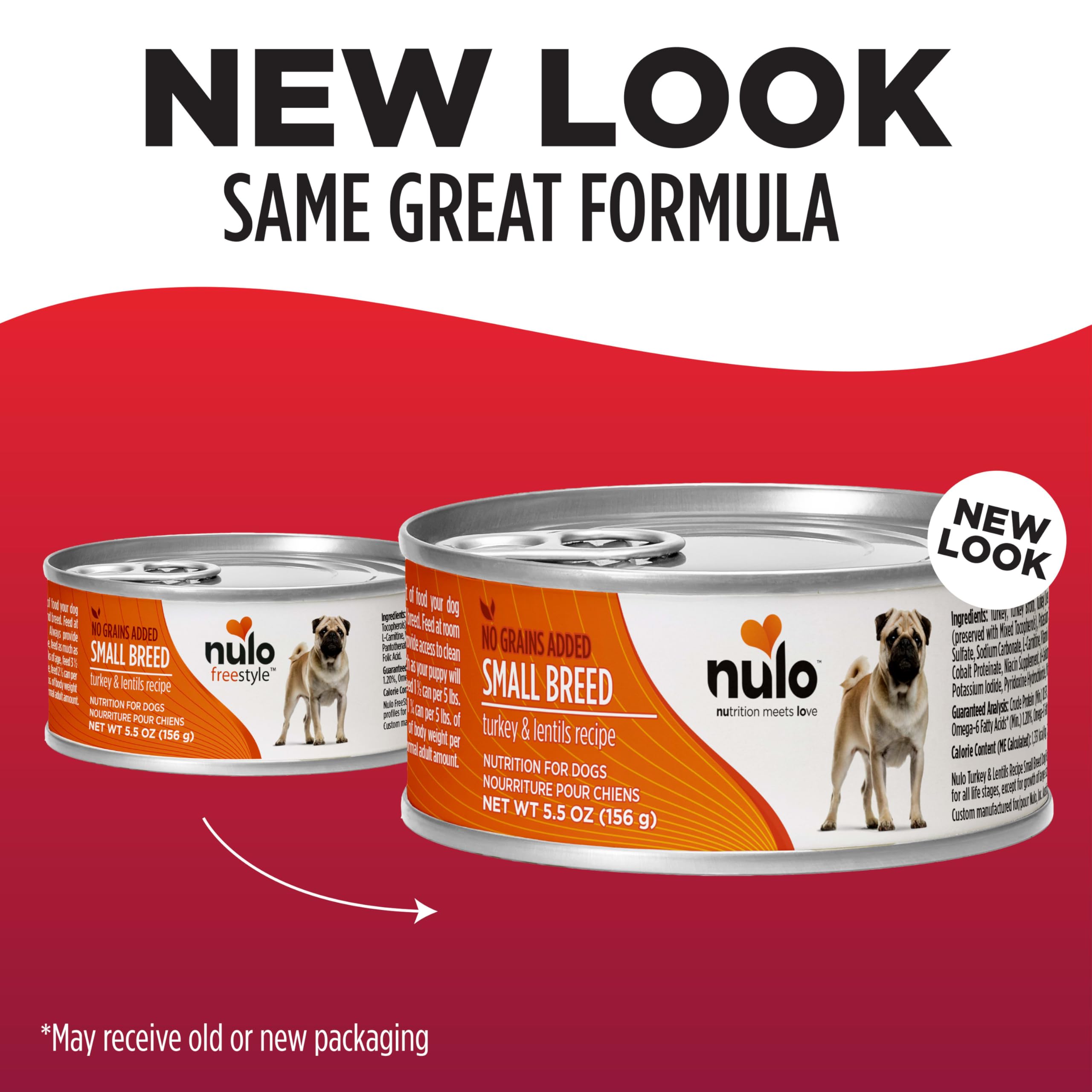 Nulo Small Breed Grain-Free Turkey & Lentils Recipe Adult Wet Canned Dog Food 5.5 Ounce, 24 Cans