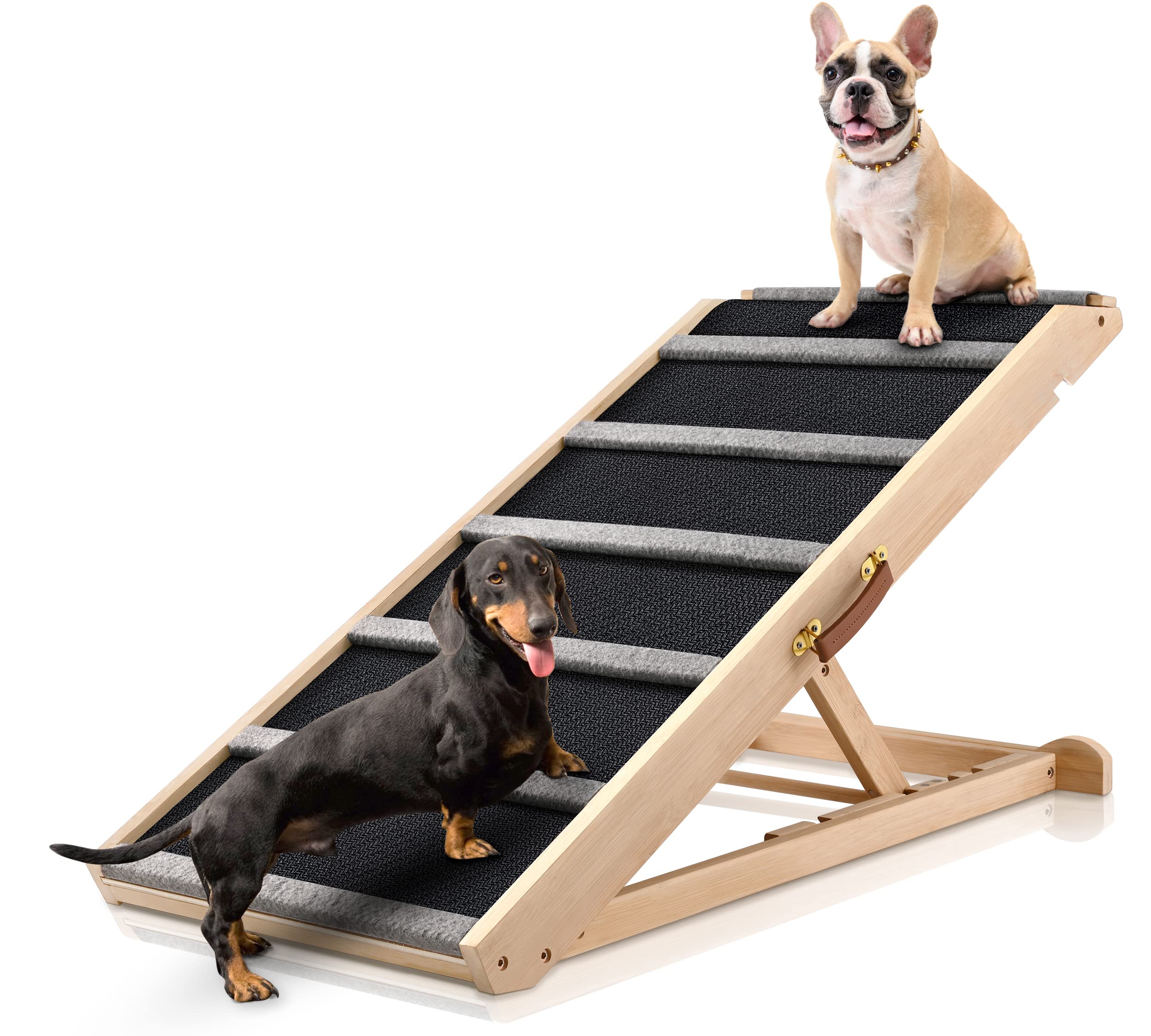 Dog Ramp for Bed - Extra Wide - Excellent Traction, Pet Ramp for Small Large Dogs to Get on Couch Car, Non-Slip Rubber Surface, 