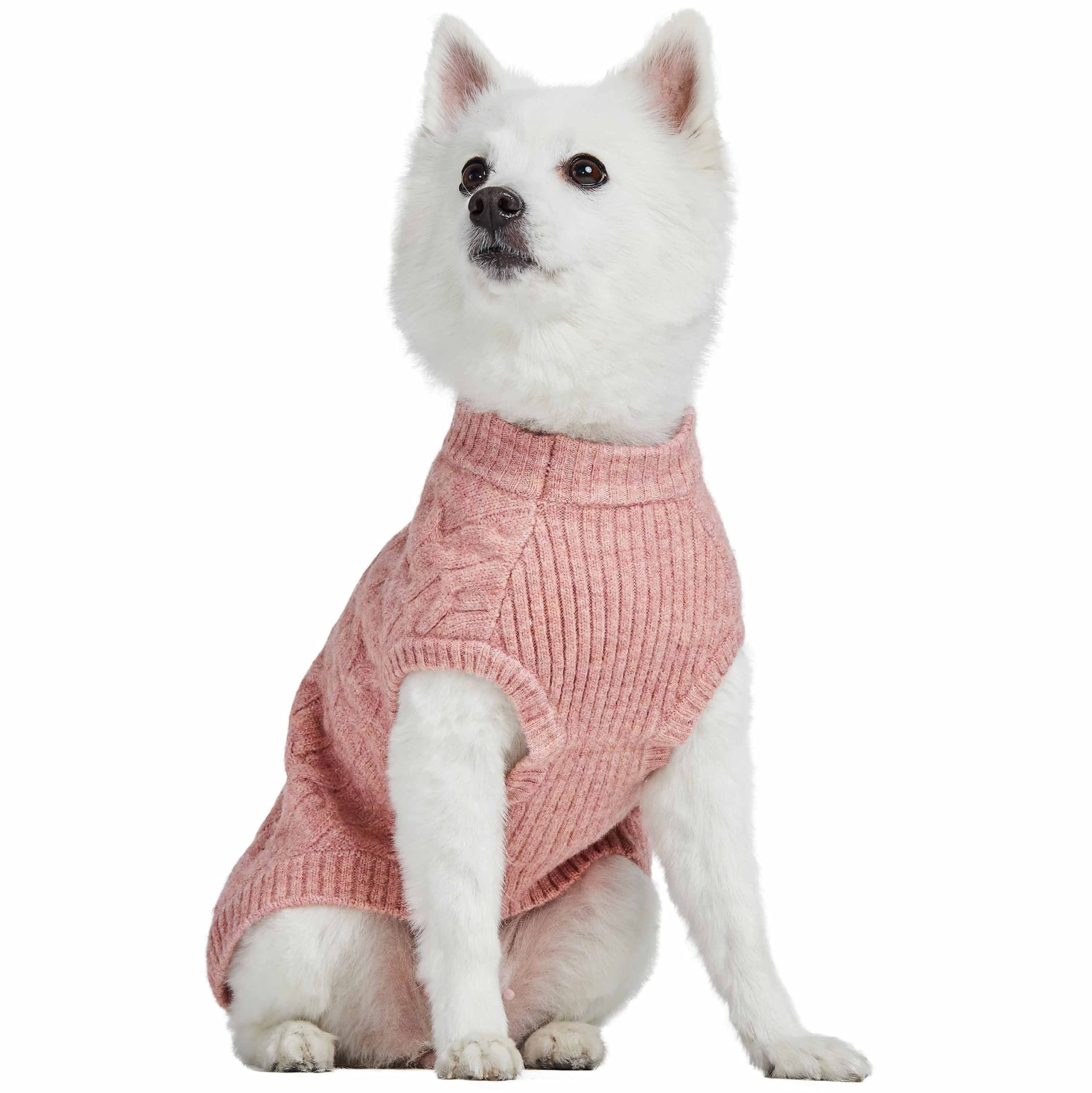 Blueberry Pet Classic Fuzzy Dog Sweater, Rainbow Pink, 12'' Back Length, Award-Winning Small Dog Clothes - Cute Girl Dog Sweater