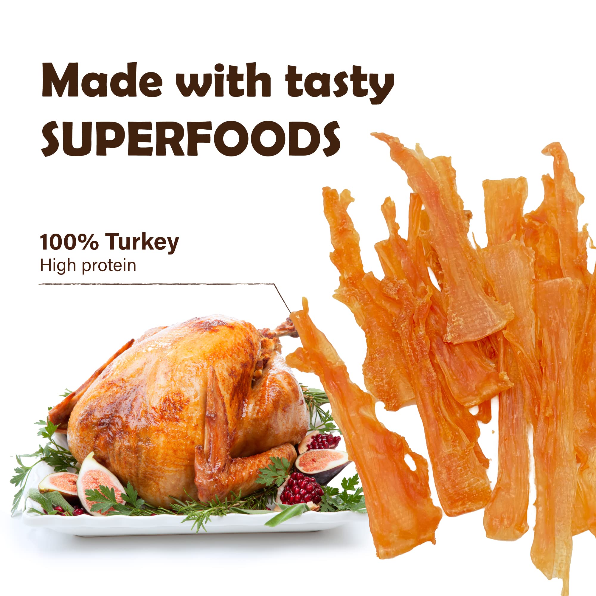 A Freschi Turkey Tendon Dog Treats - All Natural, Hypoallergenic Rawhide Alternative for Training, USA Sourced, 7 oz